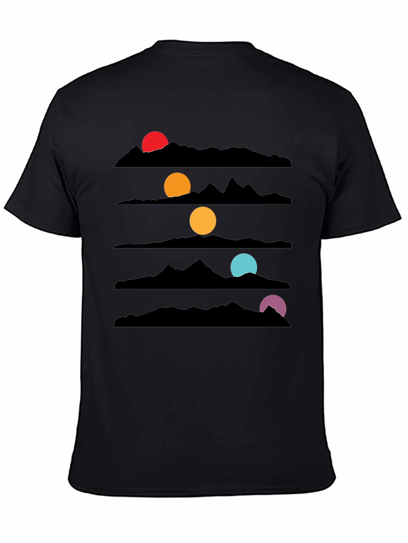 Black Sunset Mountainscape Graphic Tee view 4