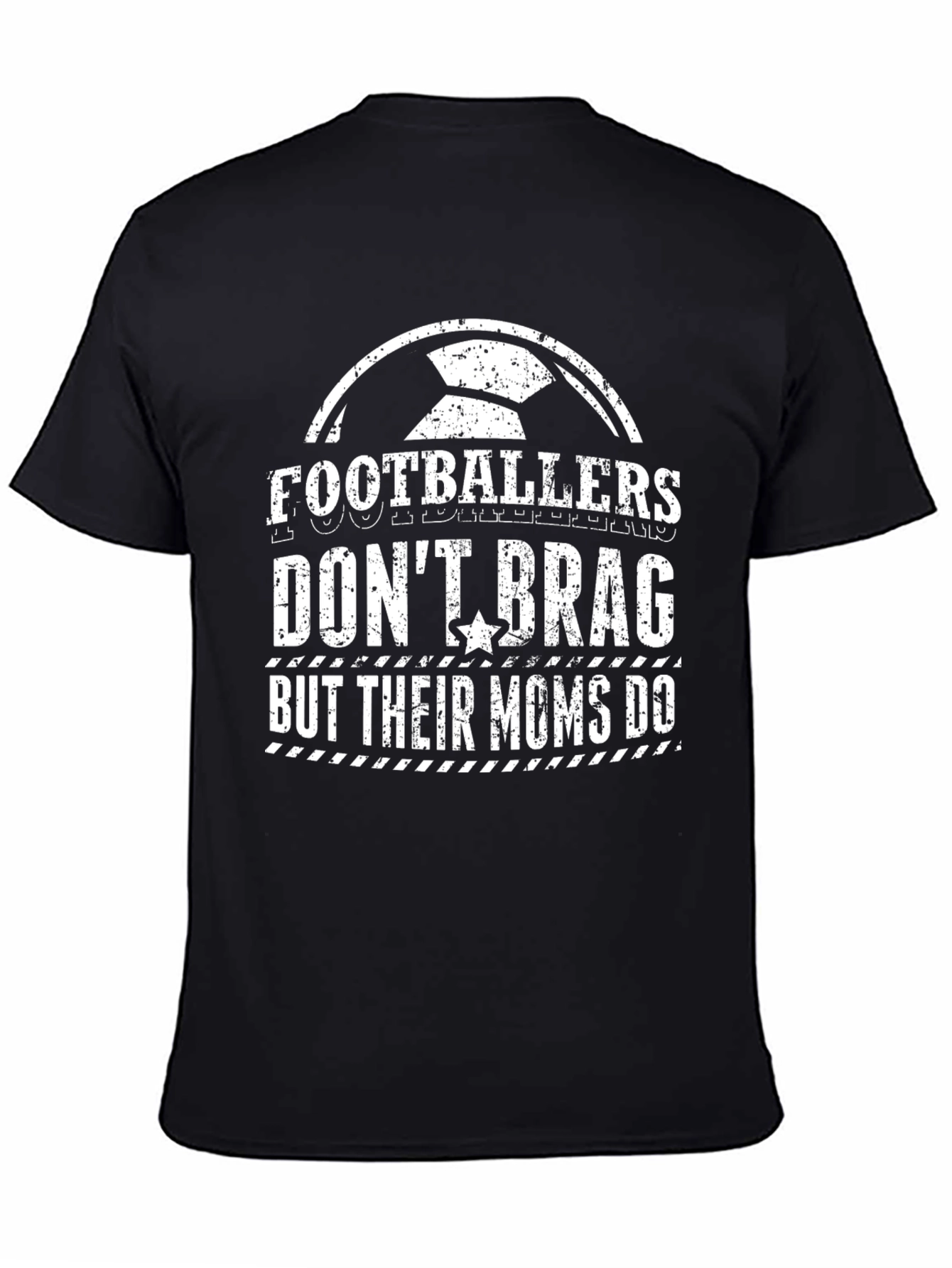 Black Footballer's Mom T-Shirt - Funny Sports Tee view 4