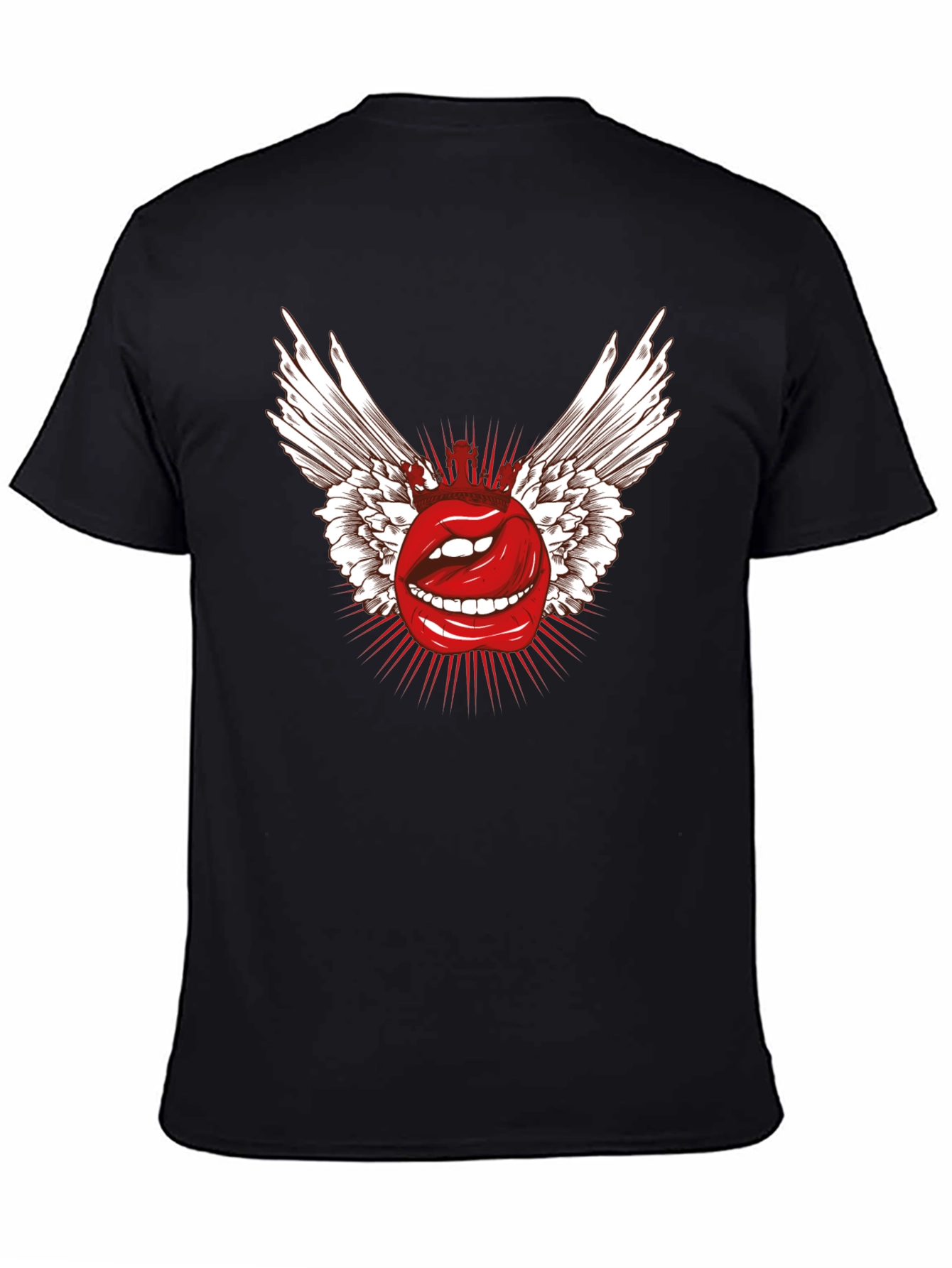 Black Winged Lips Graphic T-Shirt - Bold & Edgy view 4