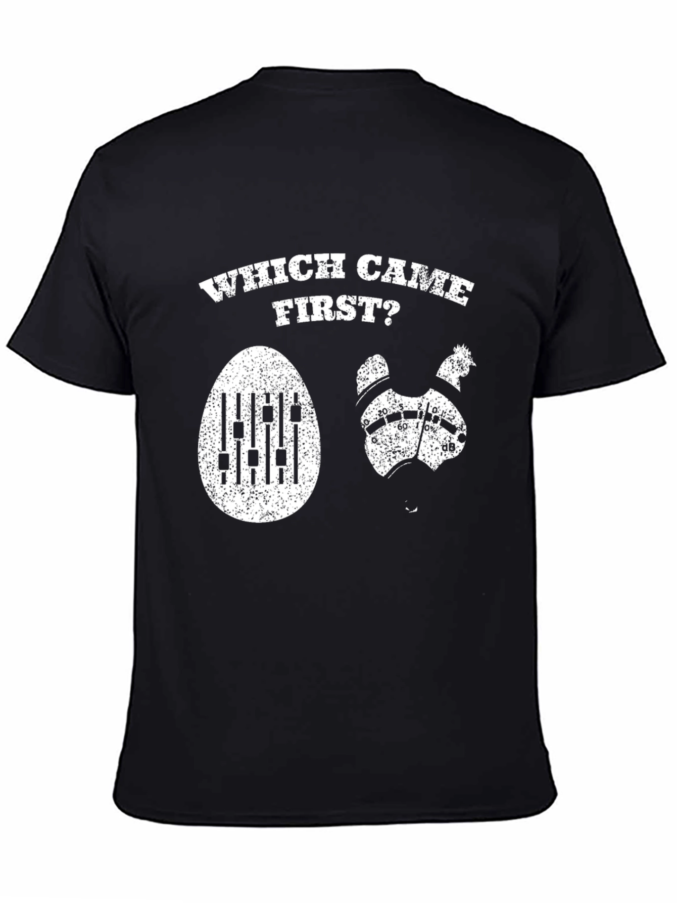 Black Which Came First? Music Producer T-Shirt view 4