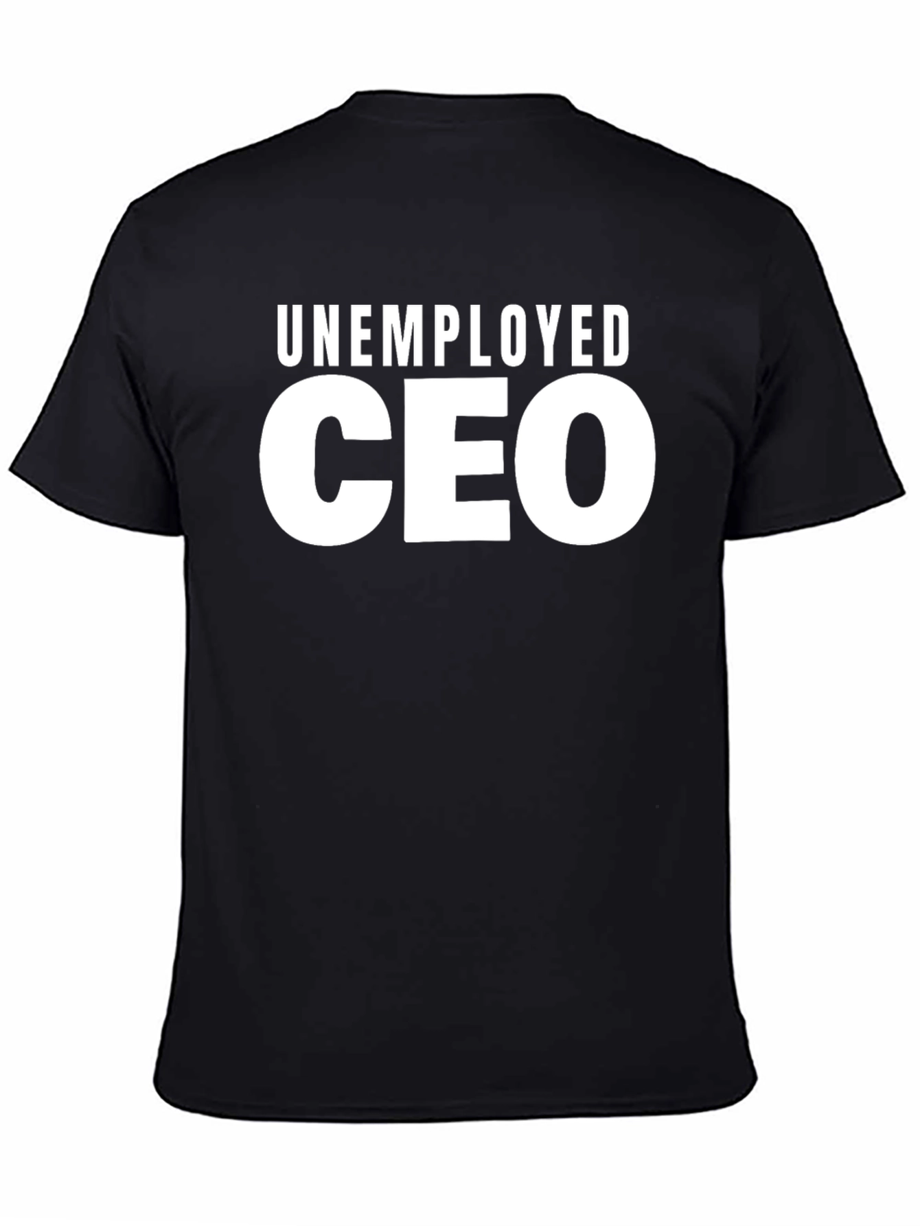Black Unemployed CEO Graphic Tee - Black Casual T-Shirt view 4