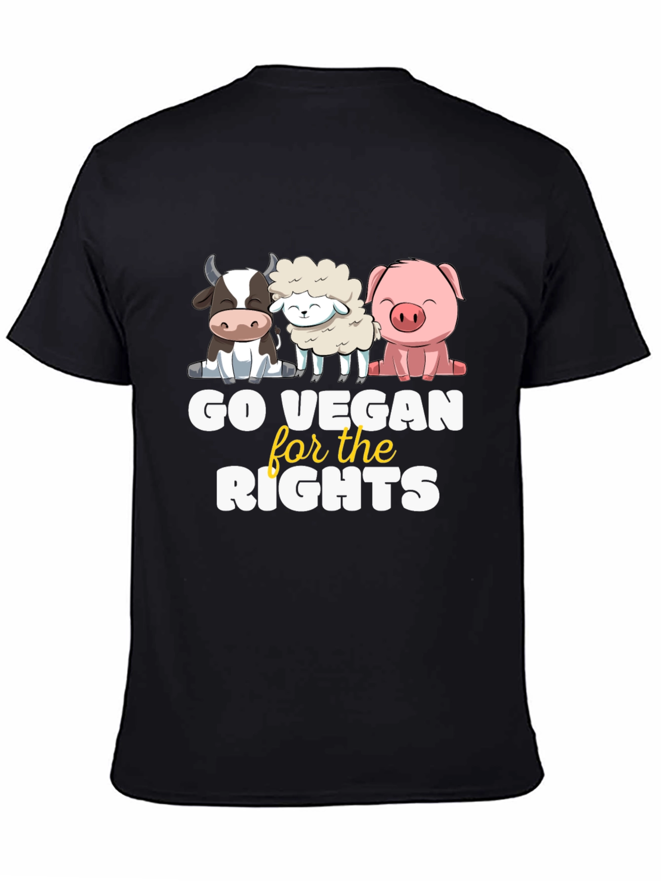 Black Go Vegan for the Rights Tee view 4
