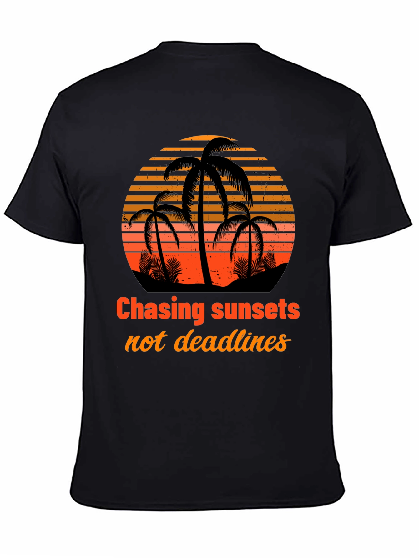 Black Chasing Sunsets T-Shirt - Tropical Design view 4