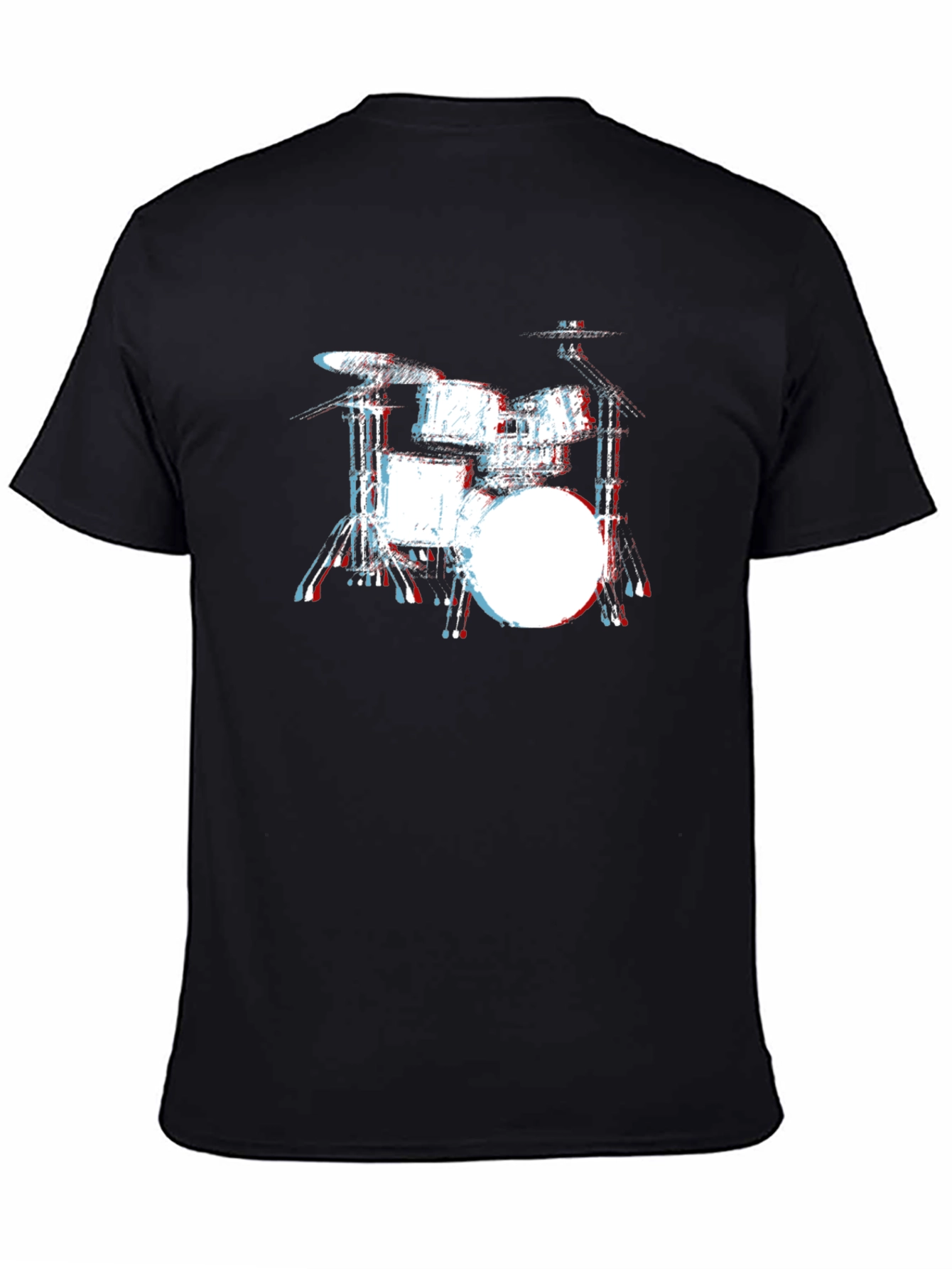 Black Drum Kit Graphic Black T-Shirt view 4