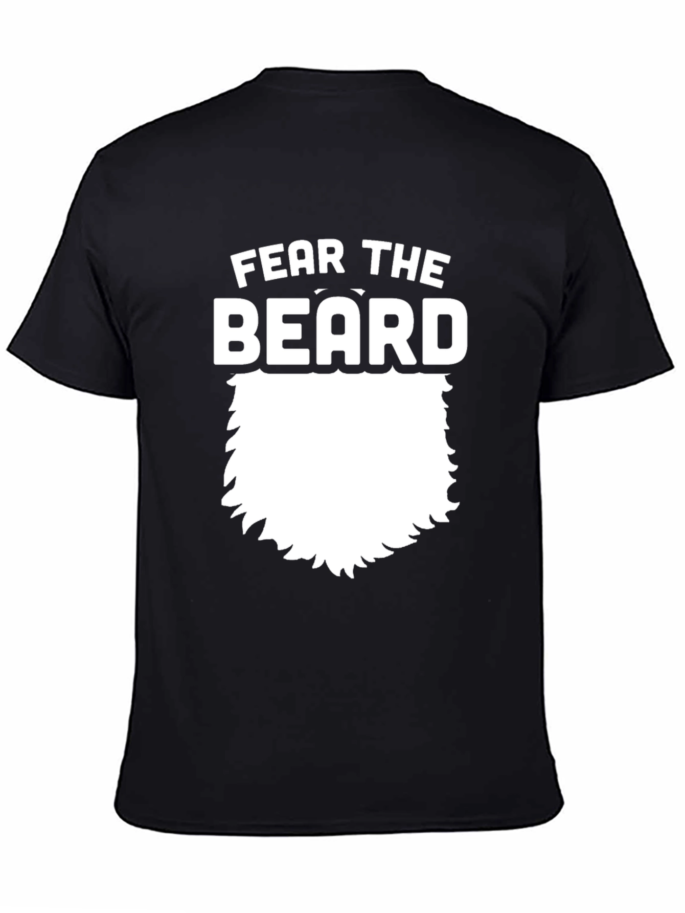 Black Fear The Beard Graphic Tee - Black Cotton T-Shirt view 4