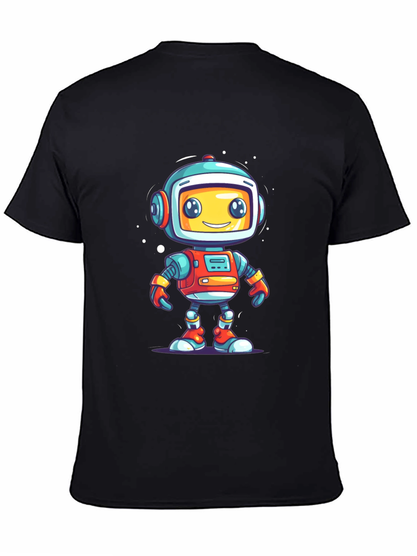 Black Fun Robot Graphic T-Shirt - Black view 4