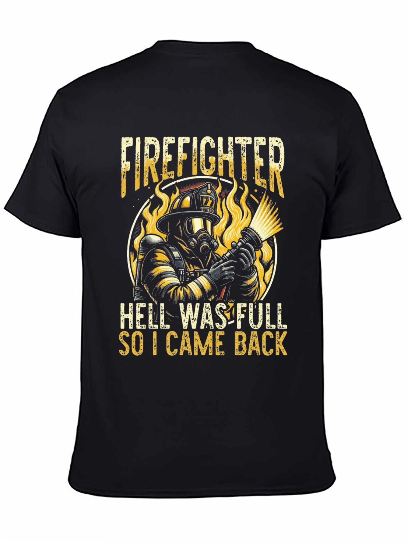 Black Firefighter Graphic T-Shirt view 4