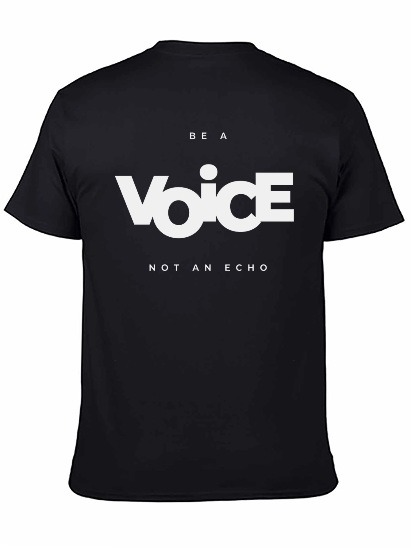 Black Be a Voice T-Shirt - Motivational Black Tee view 4