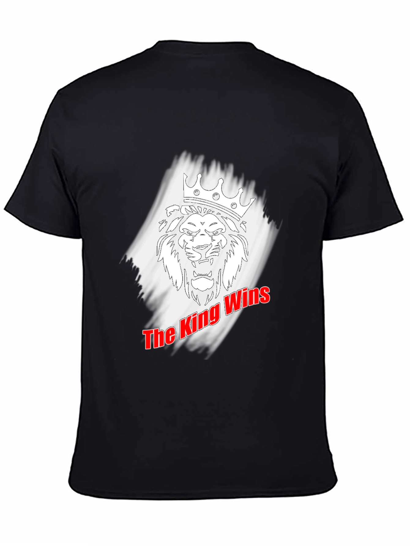 Black King Wins Graphic Tee - Black Cotton T-Shirt view 4