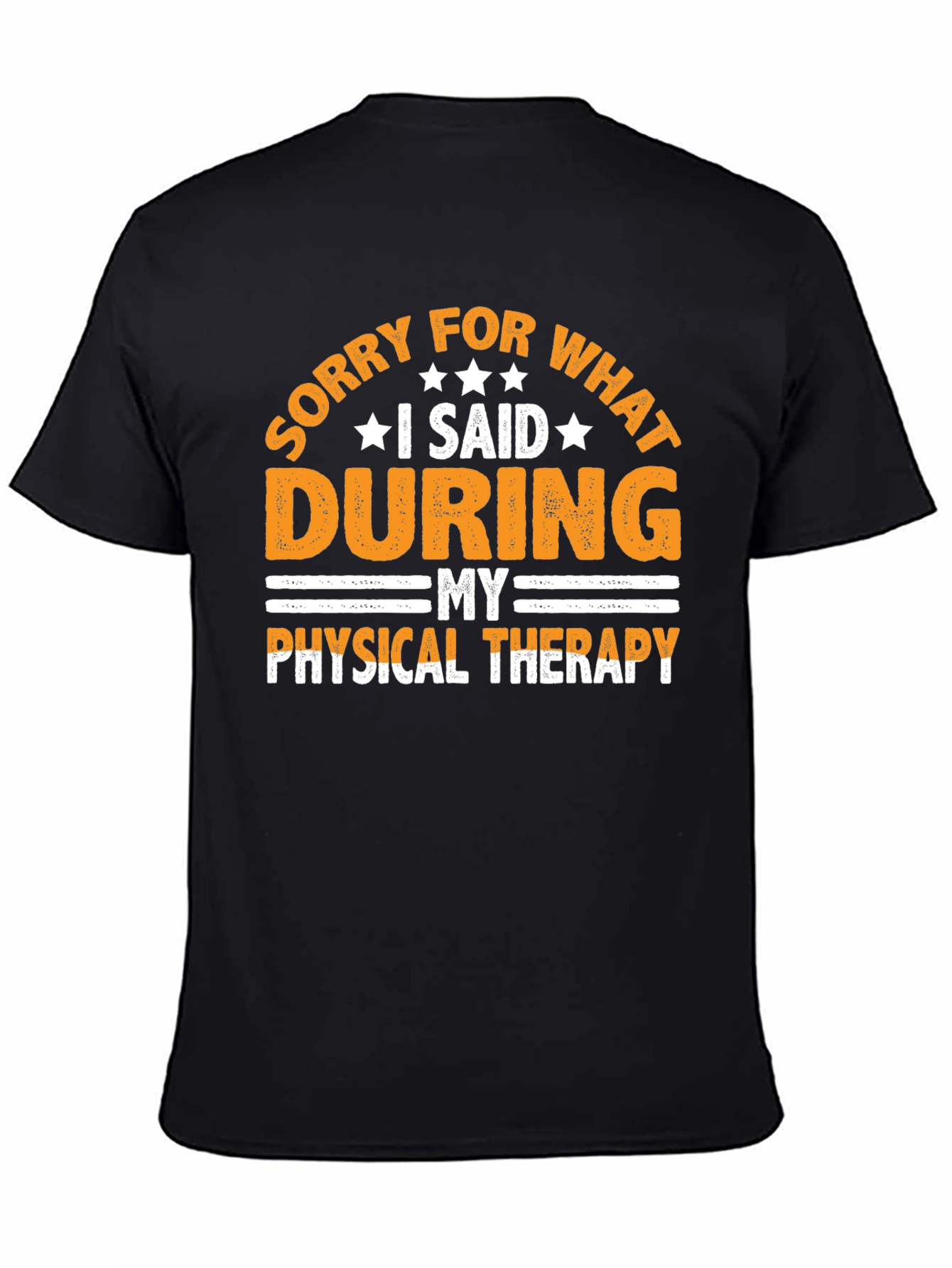 Black Funny Therapy T-Shirt: Sorry For What I Said view 4