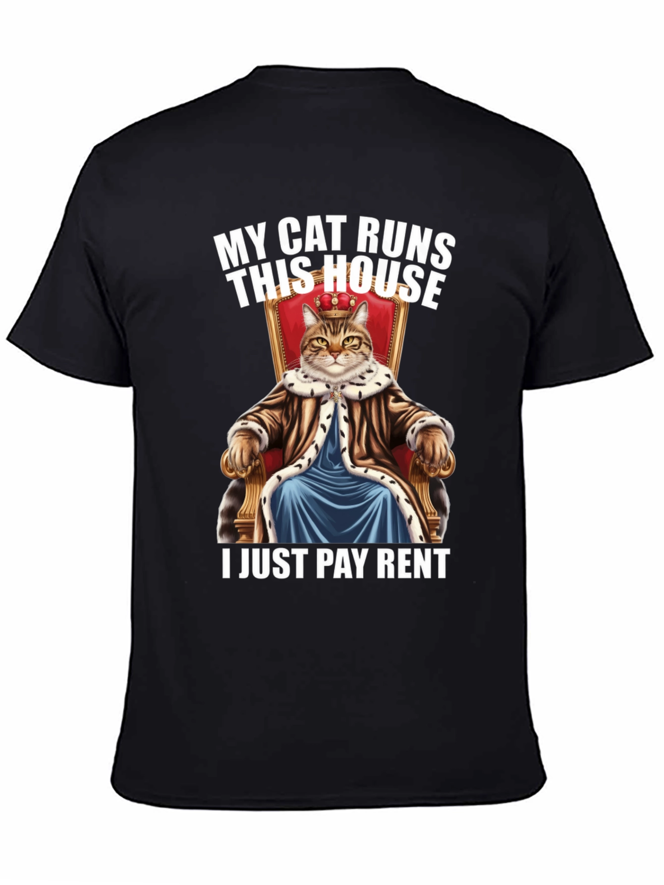 Black My Cat Runs This House Graphic Tee view 4