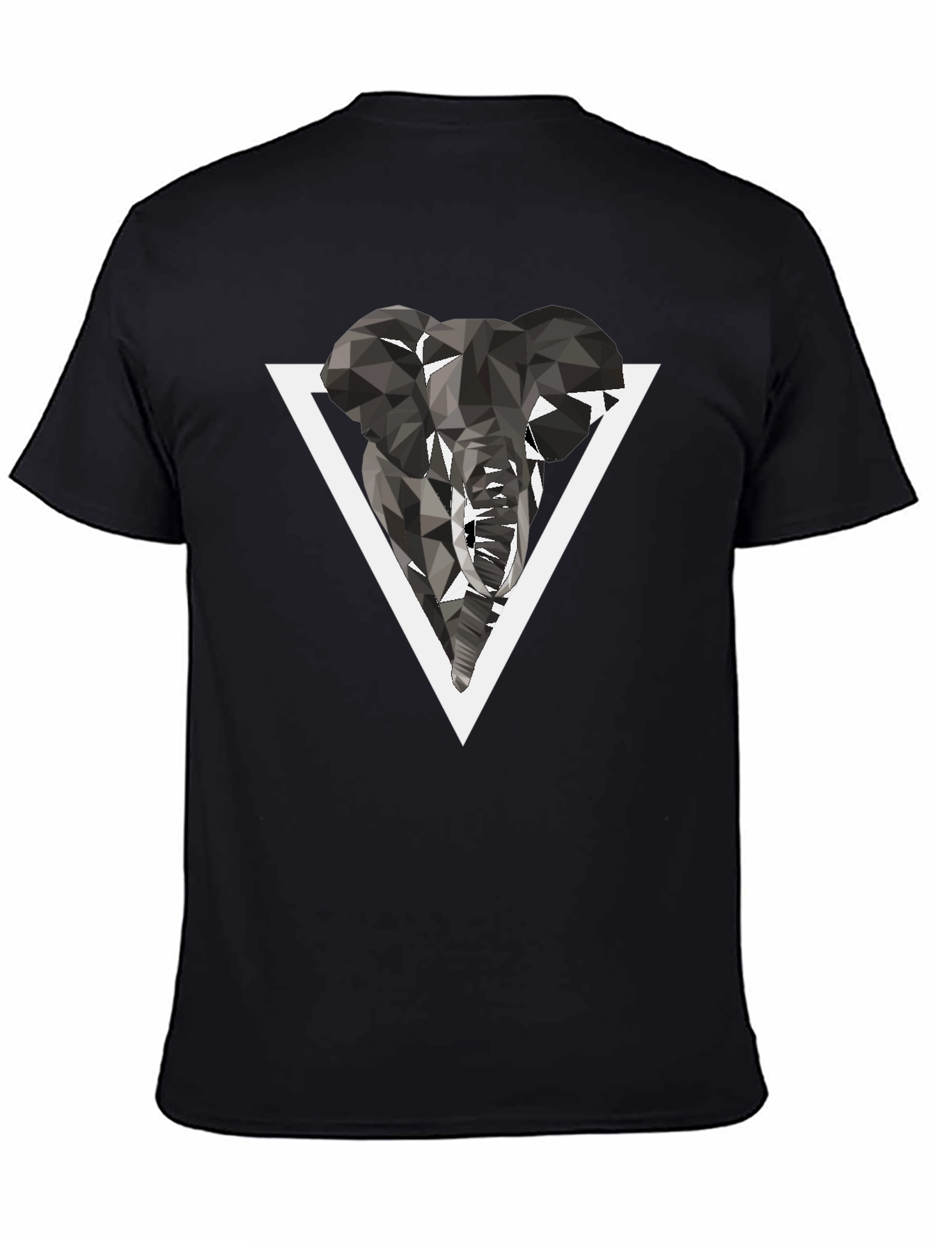 Black Geometric Elephant Graphic T-Shirt view 4