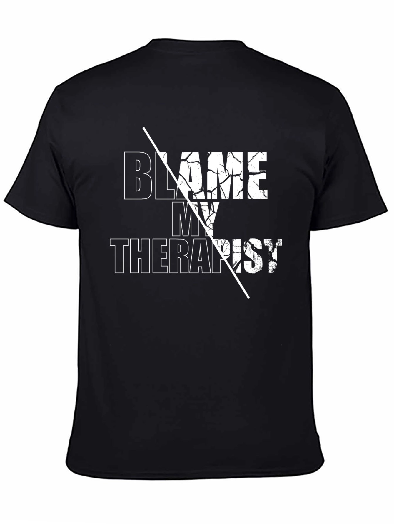 Black Blame My Therapist Graphic Tee - Funny T-Shirt view 4