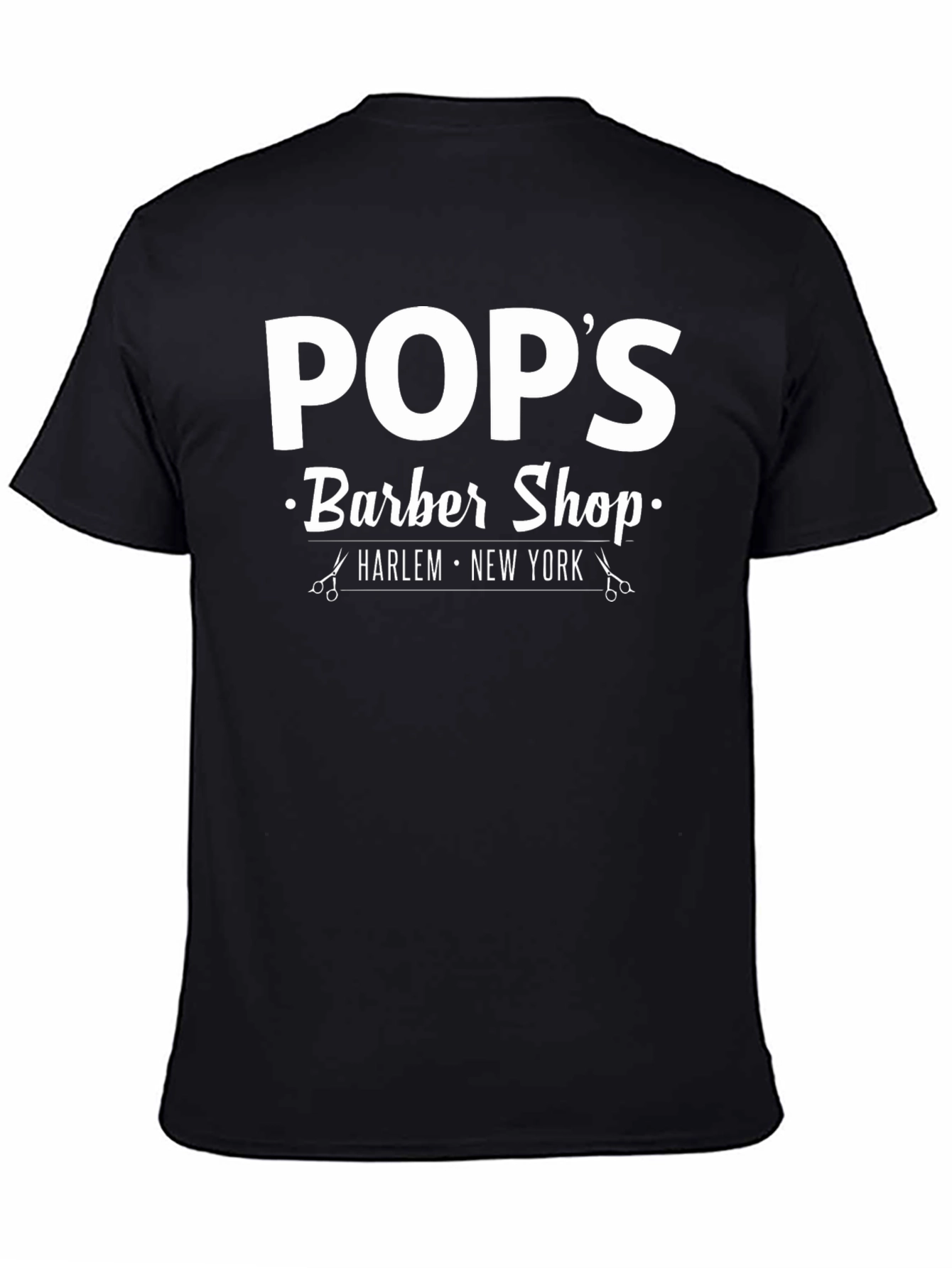 Black Pops Barber Shop Harlem NYC T-Shirt view 4