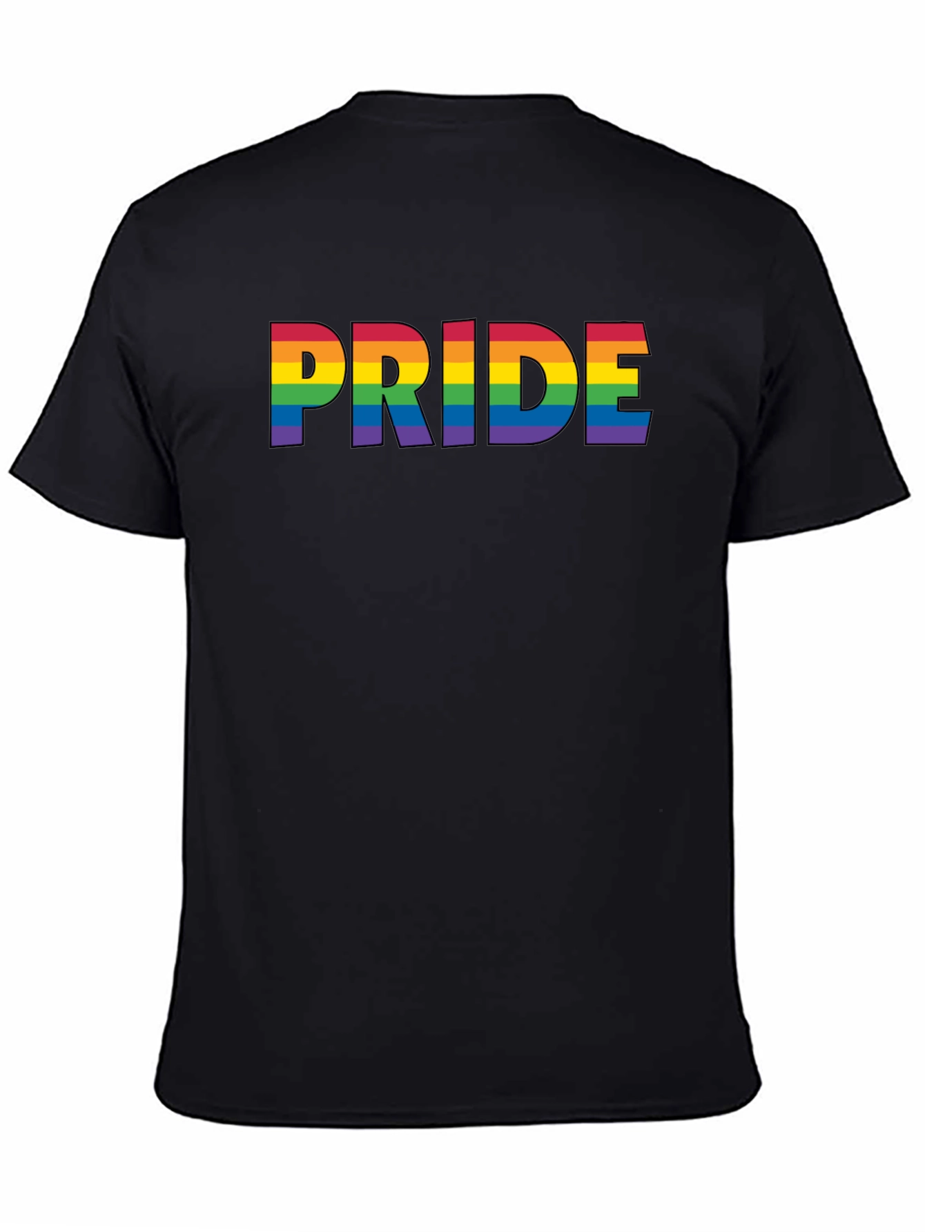 Black Pride Rainbow Graphic Tee - Black Cotton Blend T-Shirt view 4