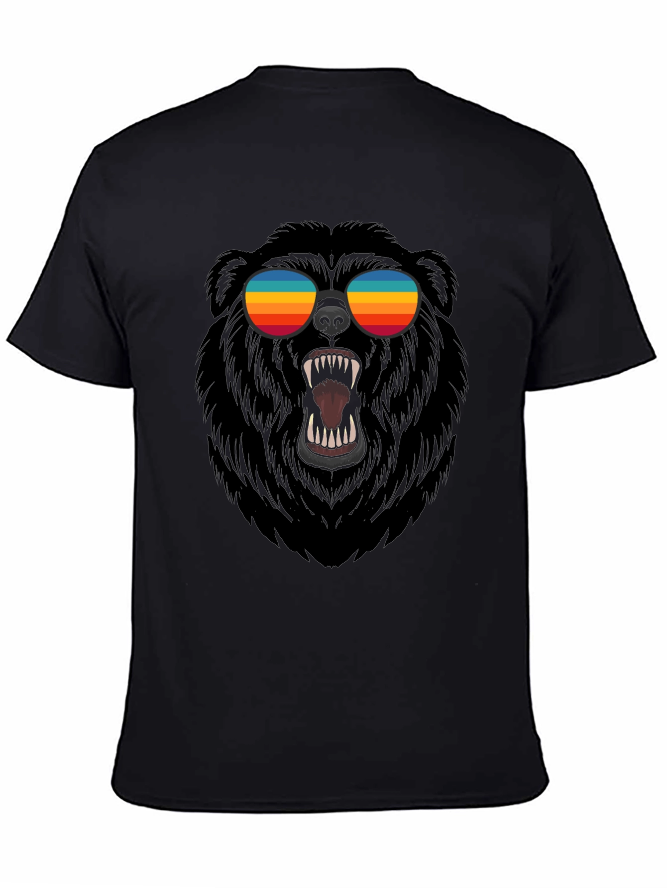 Black Cool Bear Graphic Tee - Black view 4