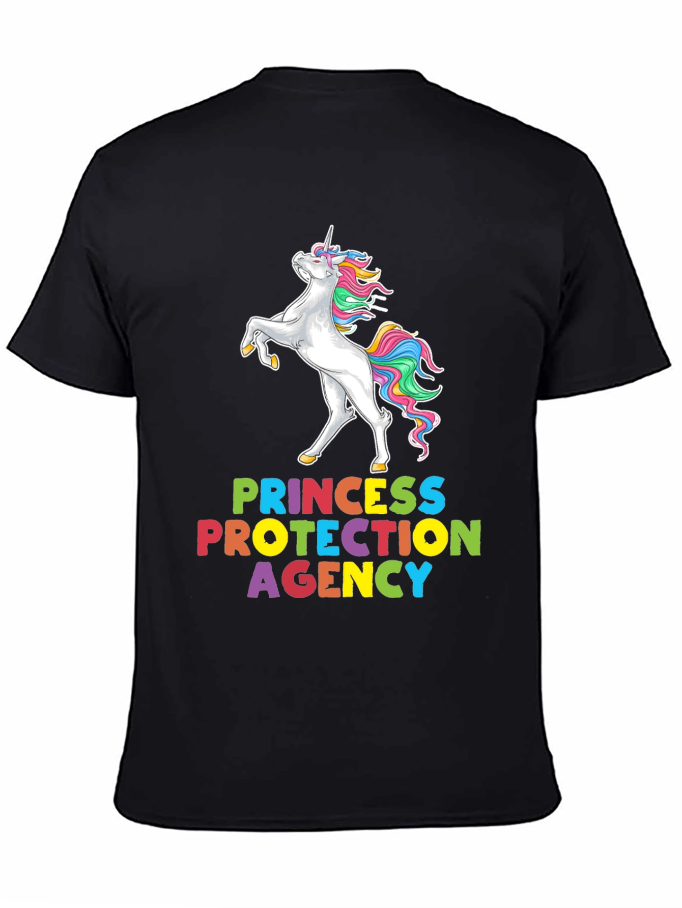 Black Princess Protection Agency Unicorn Graphic Tee view 4