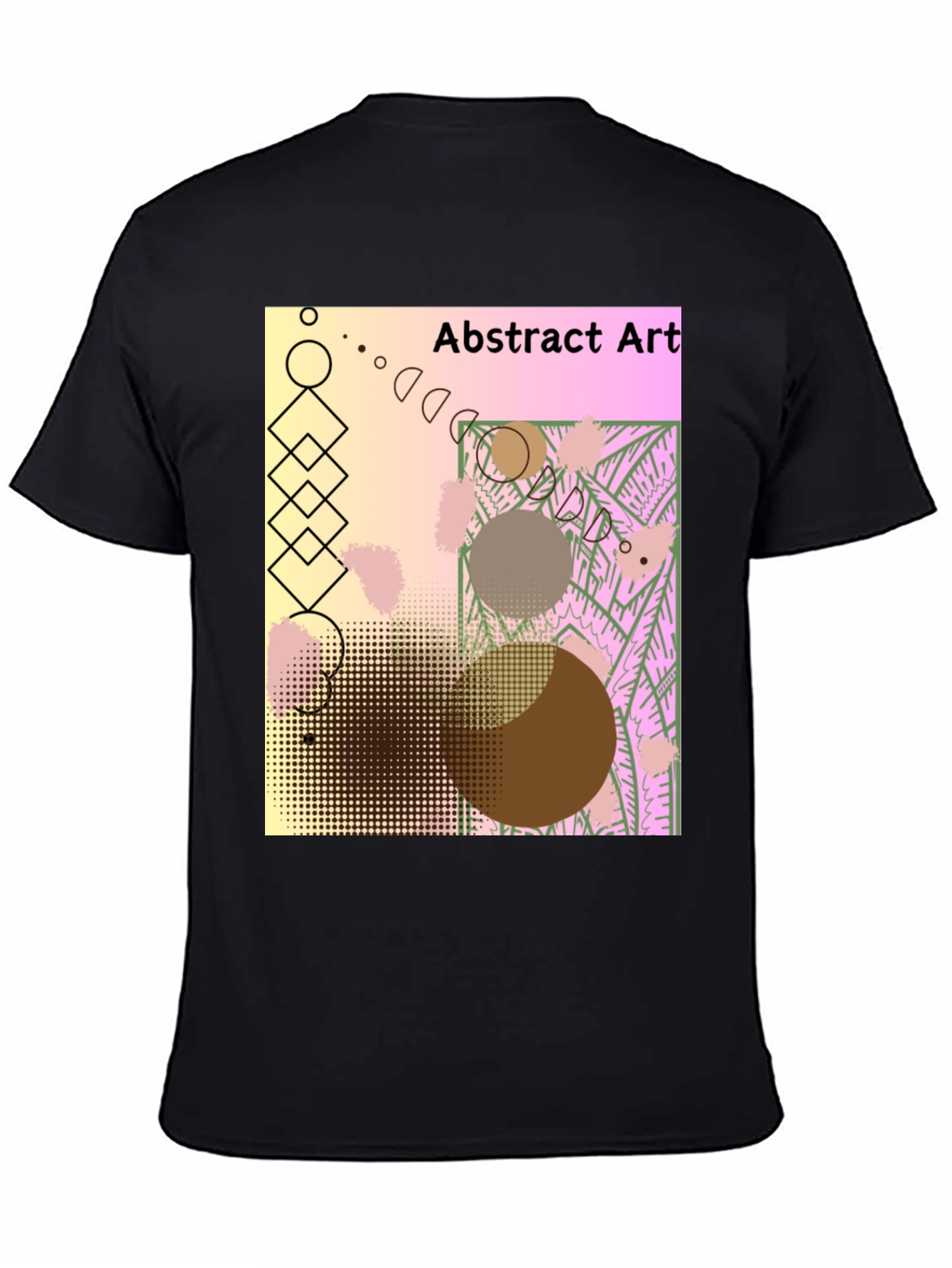 Black Abstract Art Graphic Tee - Unique Design view 4