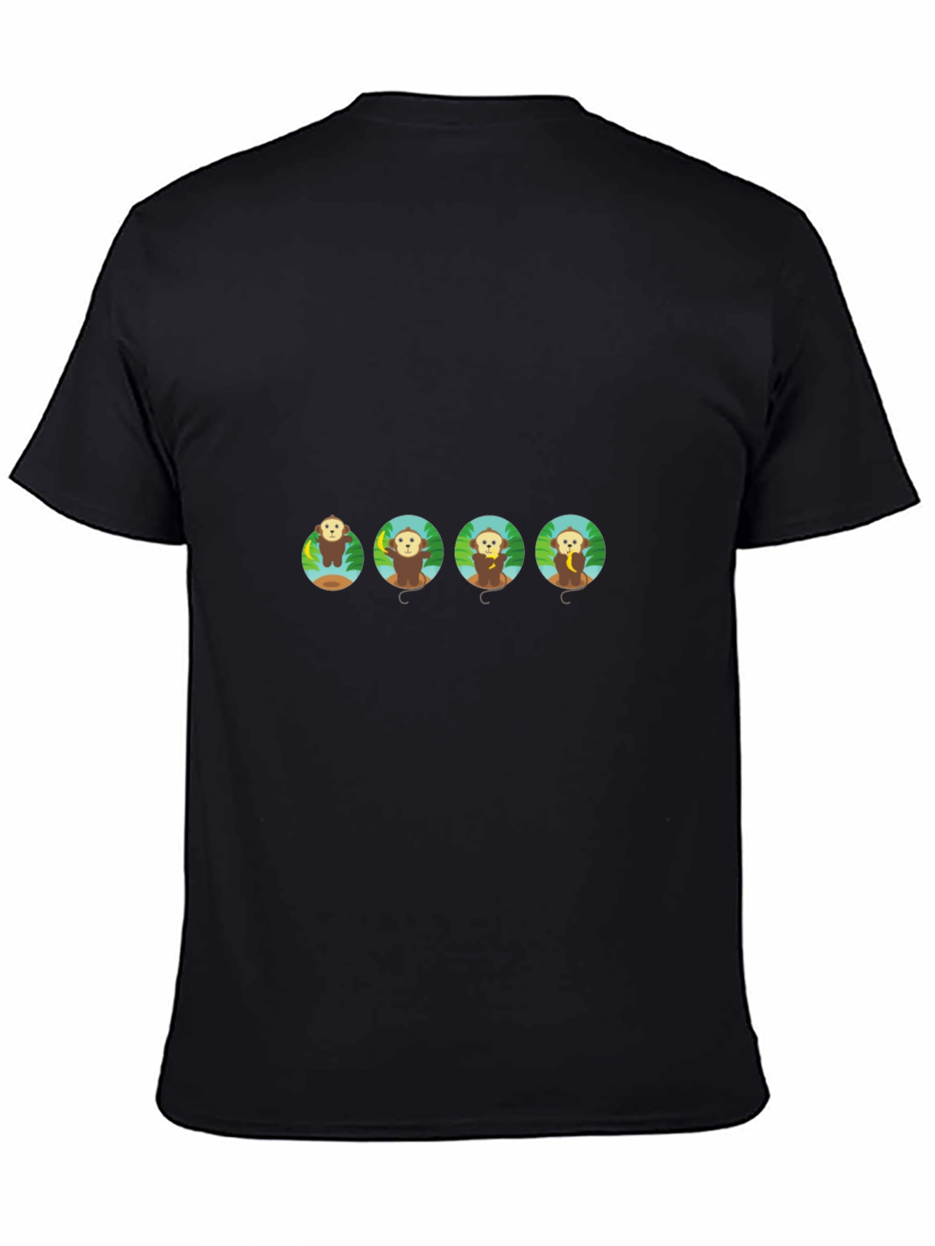 Black Monkey Business Graphic Tee - Black Cotton T-Shirt view 4