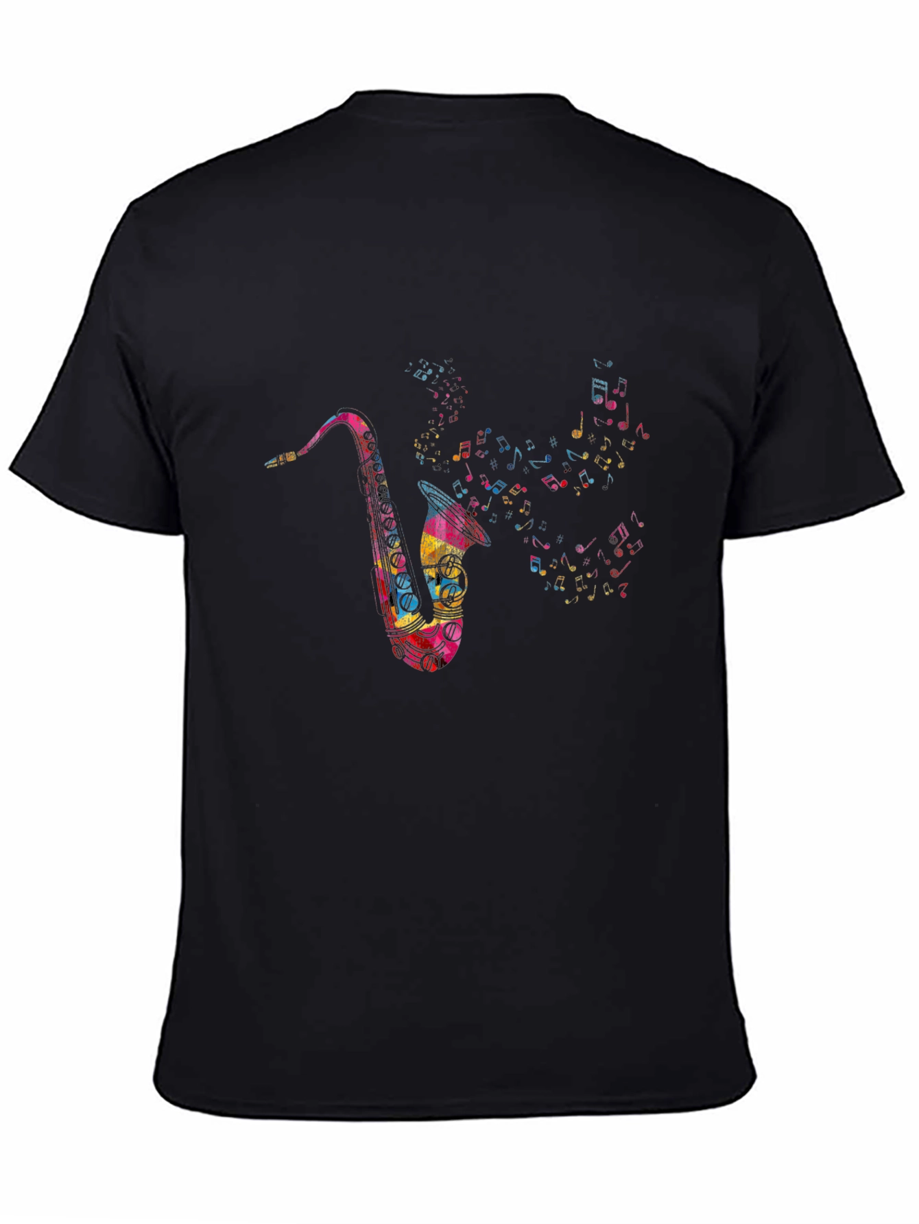 Black Saxophone Music Note T-Shirt - Mens view 4