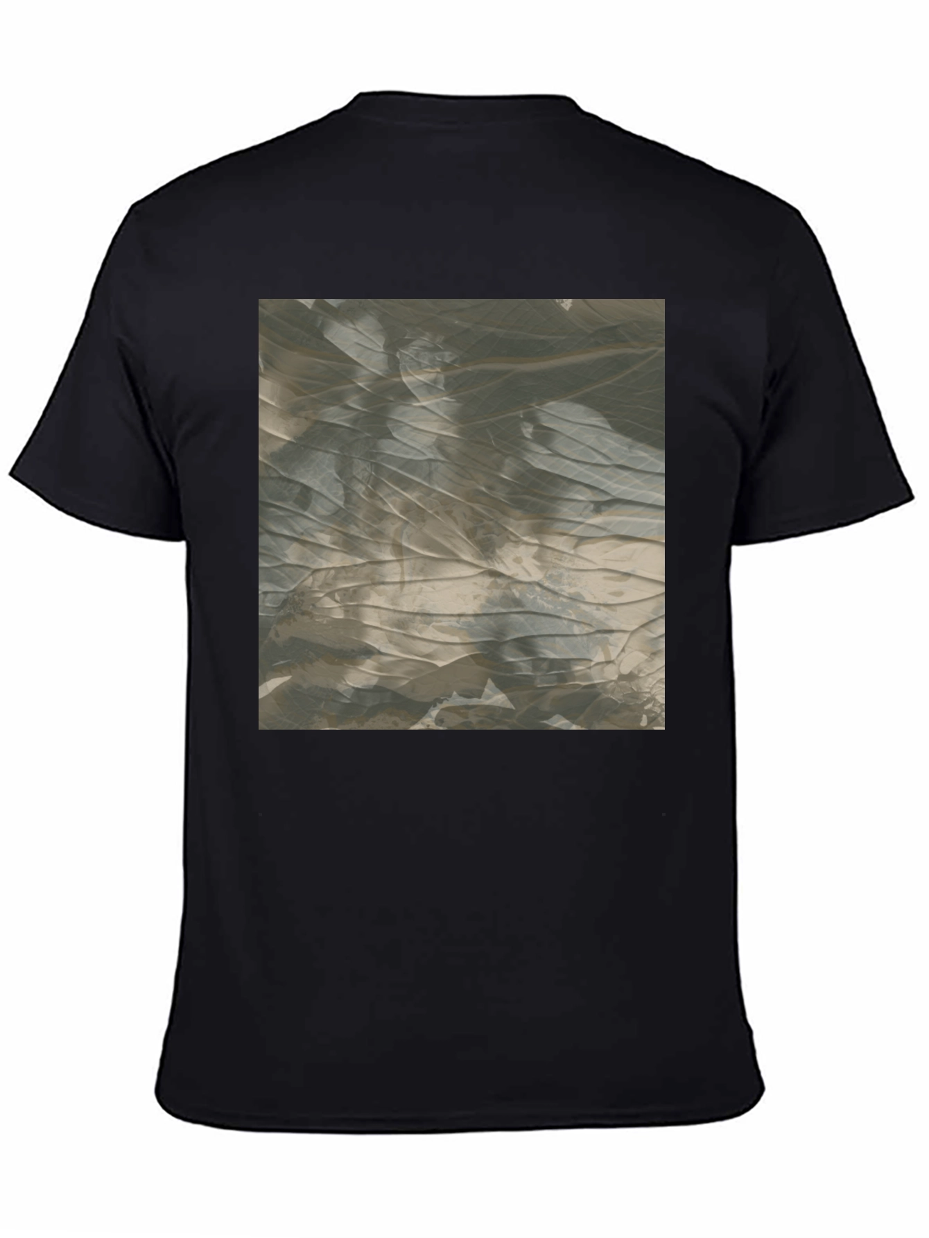 Black Abstract Pattern Black T-Shirt view 4