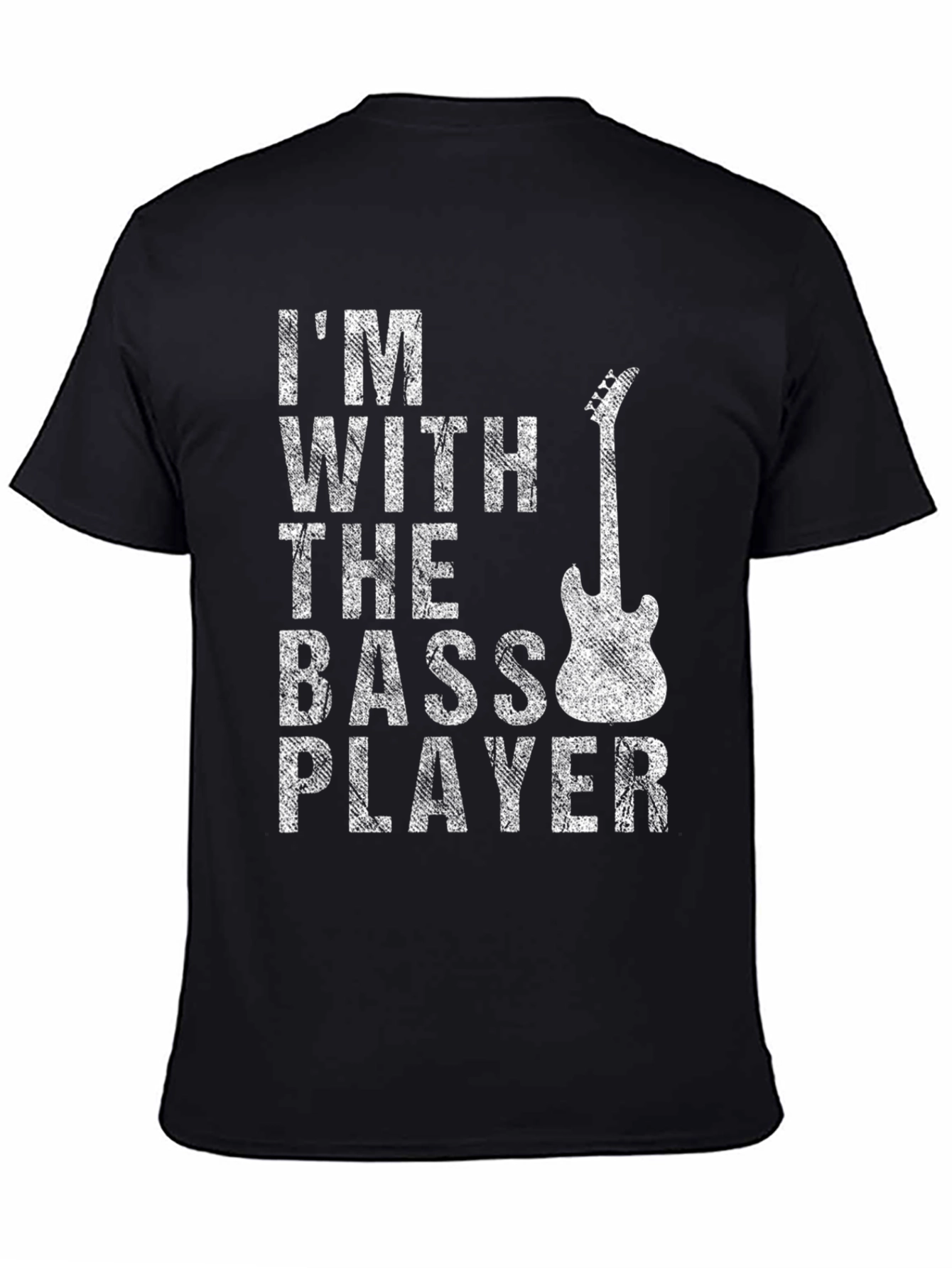 Black I'm With the Bass Player Black T-Shirt view 4