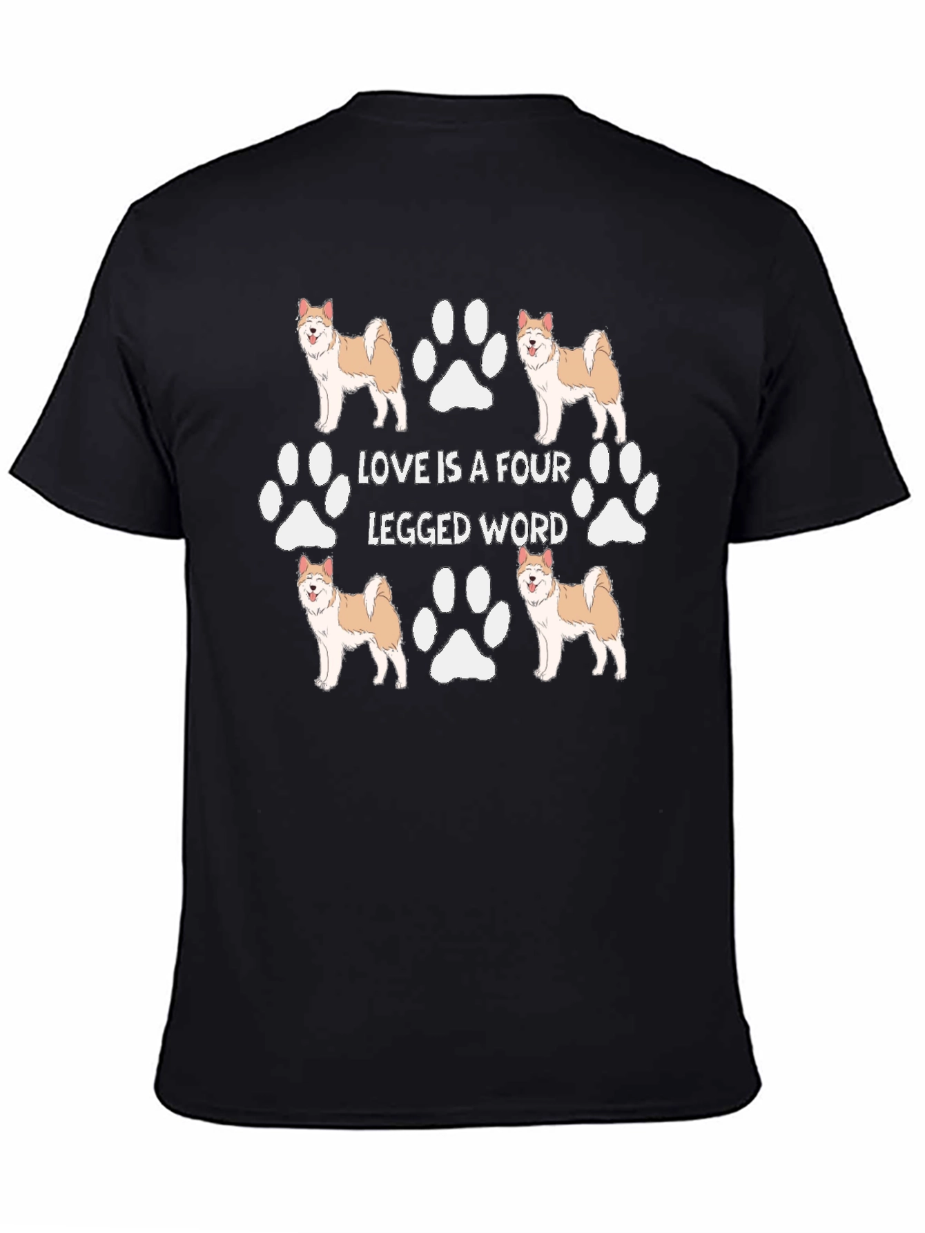 Black Dog Lover T-Shirt - Love is a Four Legged Word view 4