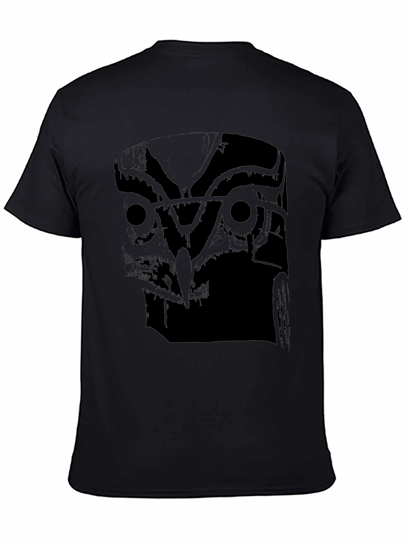 Black Men's Black Owl Graphic T-Shirt view 4