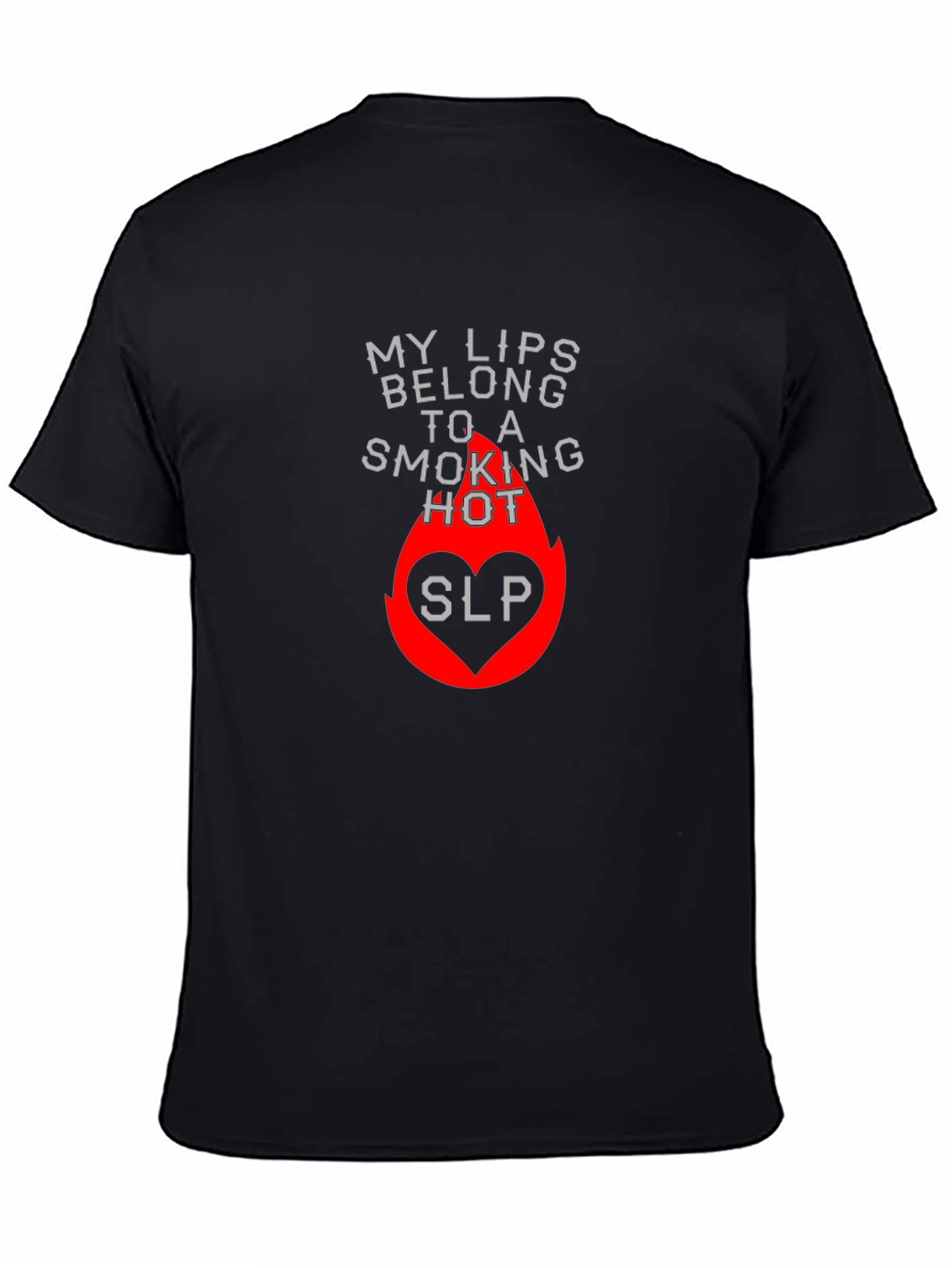 Black Smoking Hot Lips Graphic Tee - Black Cotton T-Shirt view 4