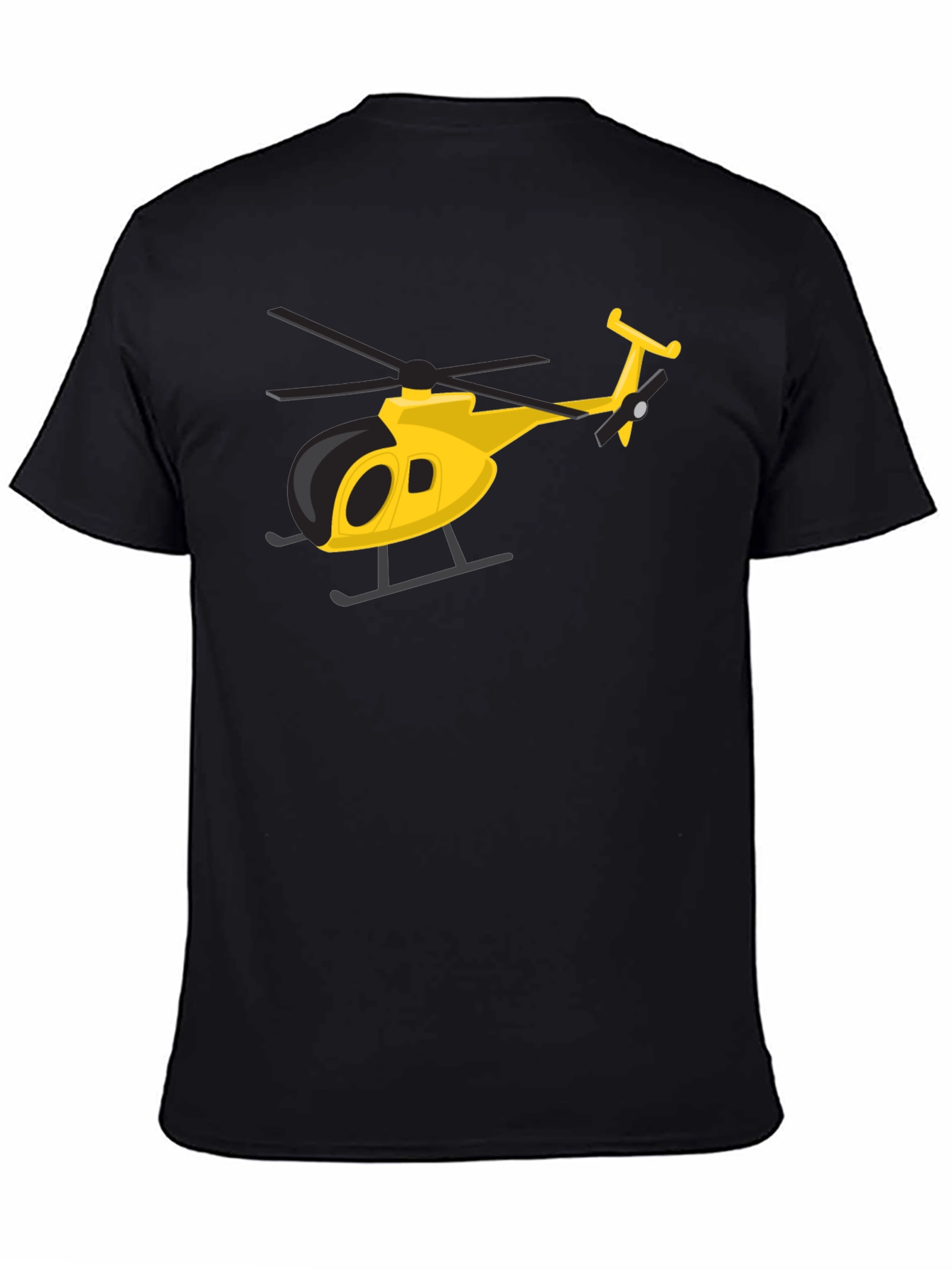 Black Helicopter Graphic Tee - Black Crew Neck view 4