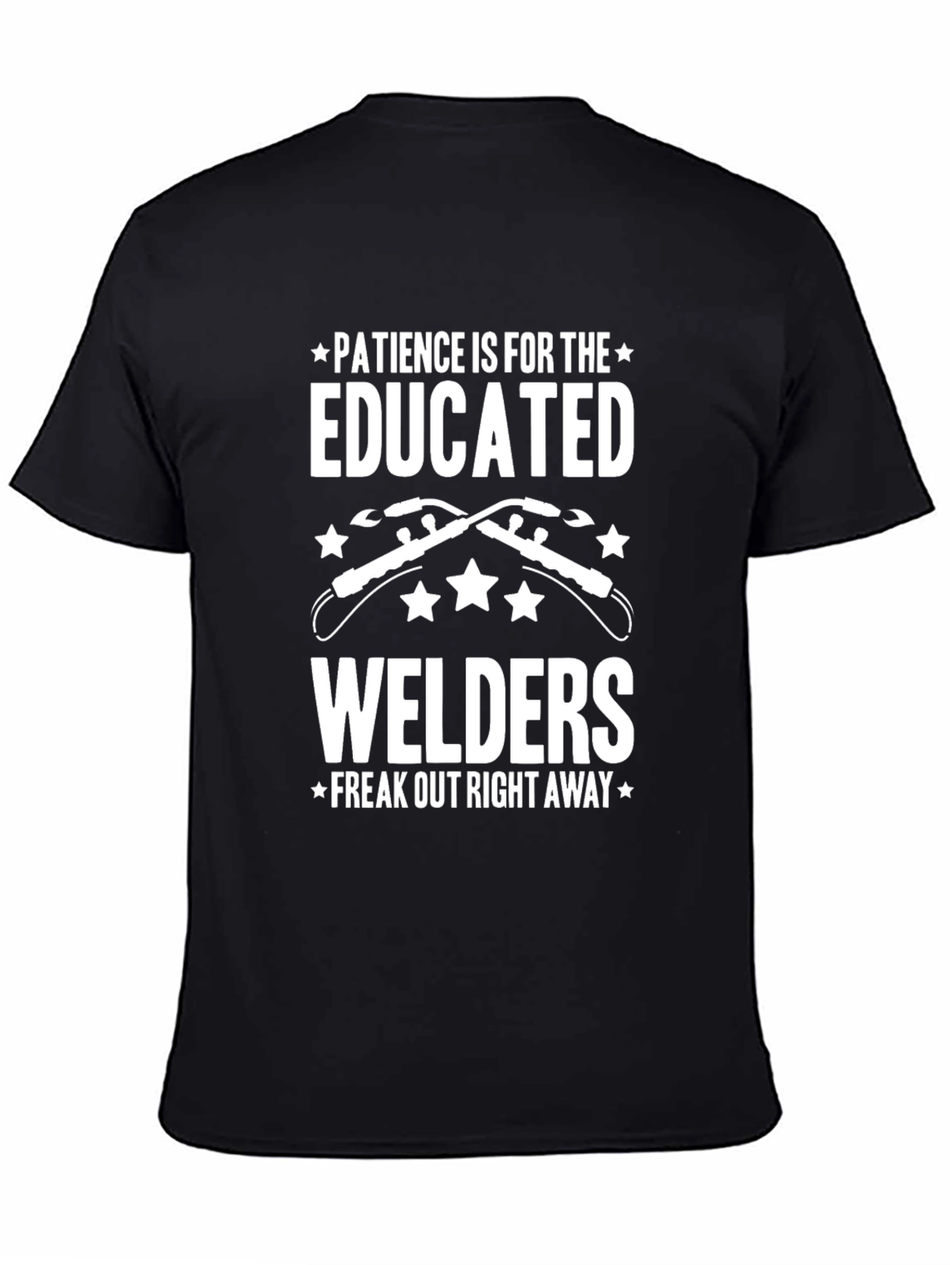 Black Funny Welder T-Shirt: Patience is for the Educated view 4