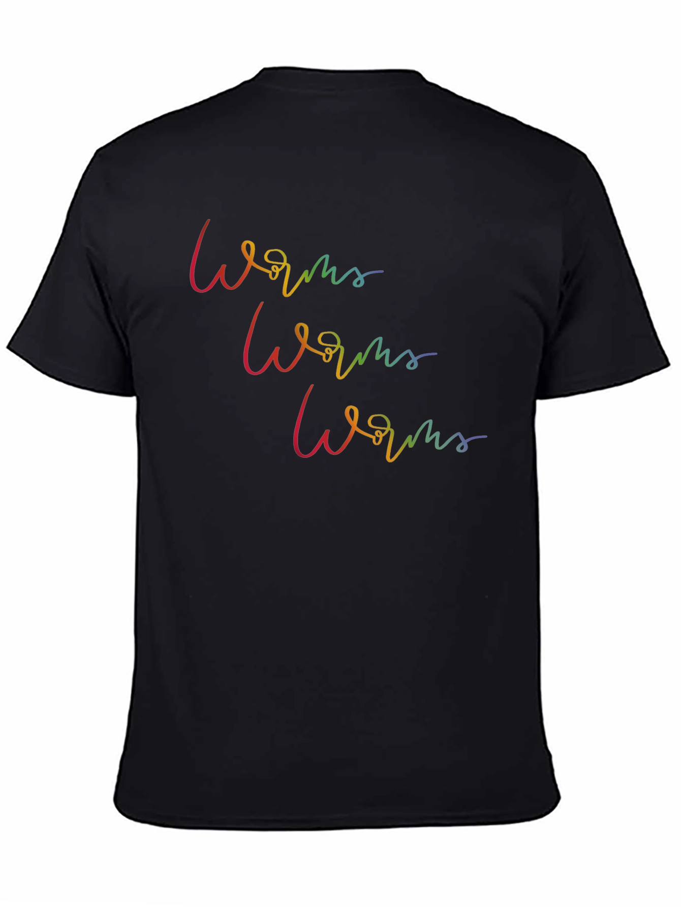 Black Rainbow Worms Graphic Tee - Black Cotton T-Shirt view 4