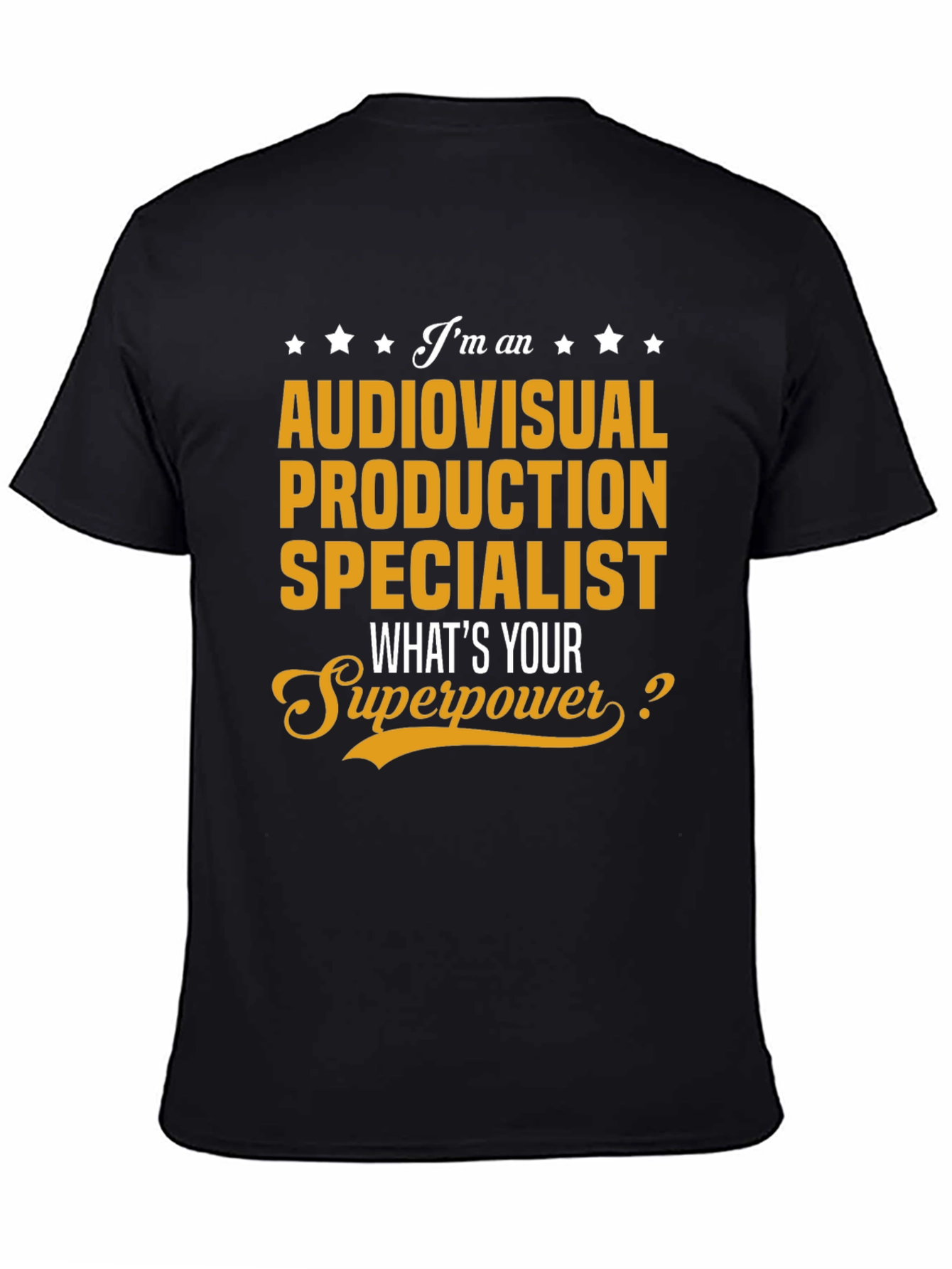 Black Audiovisual Production Specialist T-Shirt view 4