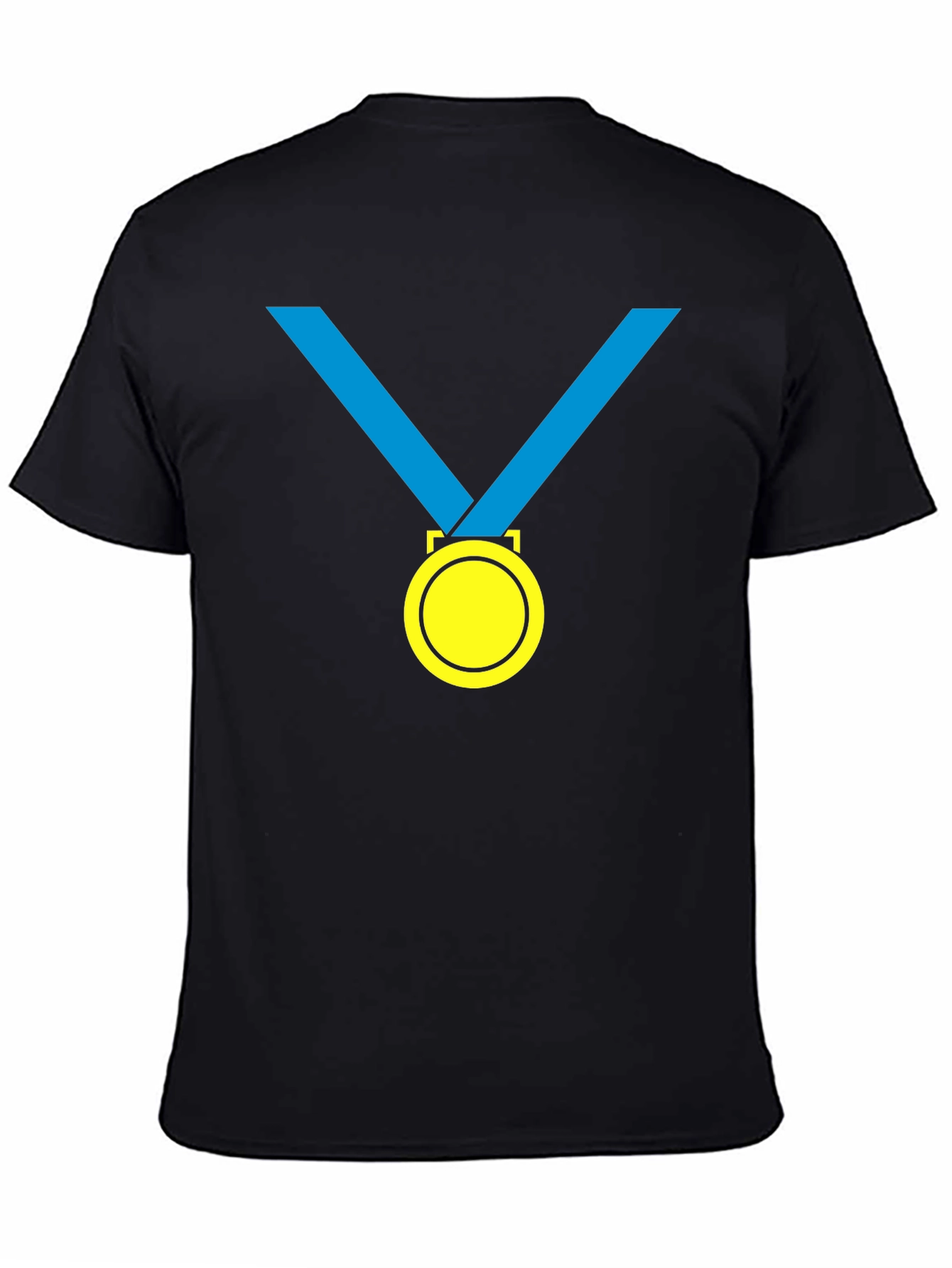 Black Winner's Medal Graphic Tee - Black Cotton T-Shirt view 4