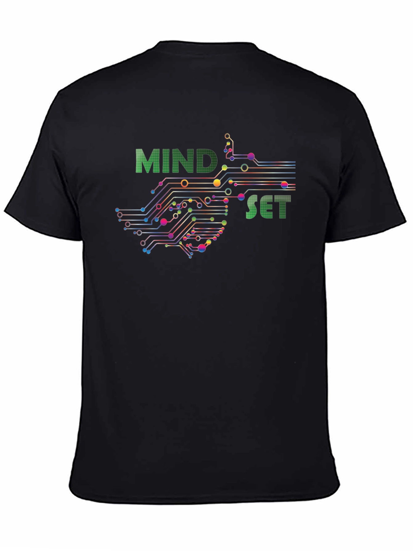 Black Mindset Circuit Graphic T-Shirt - Tech Inspired view 4