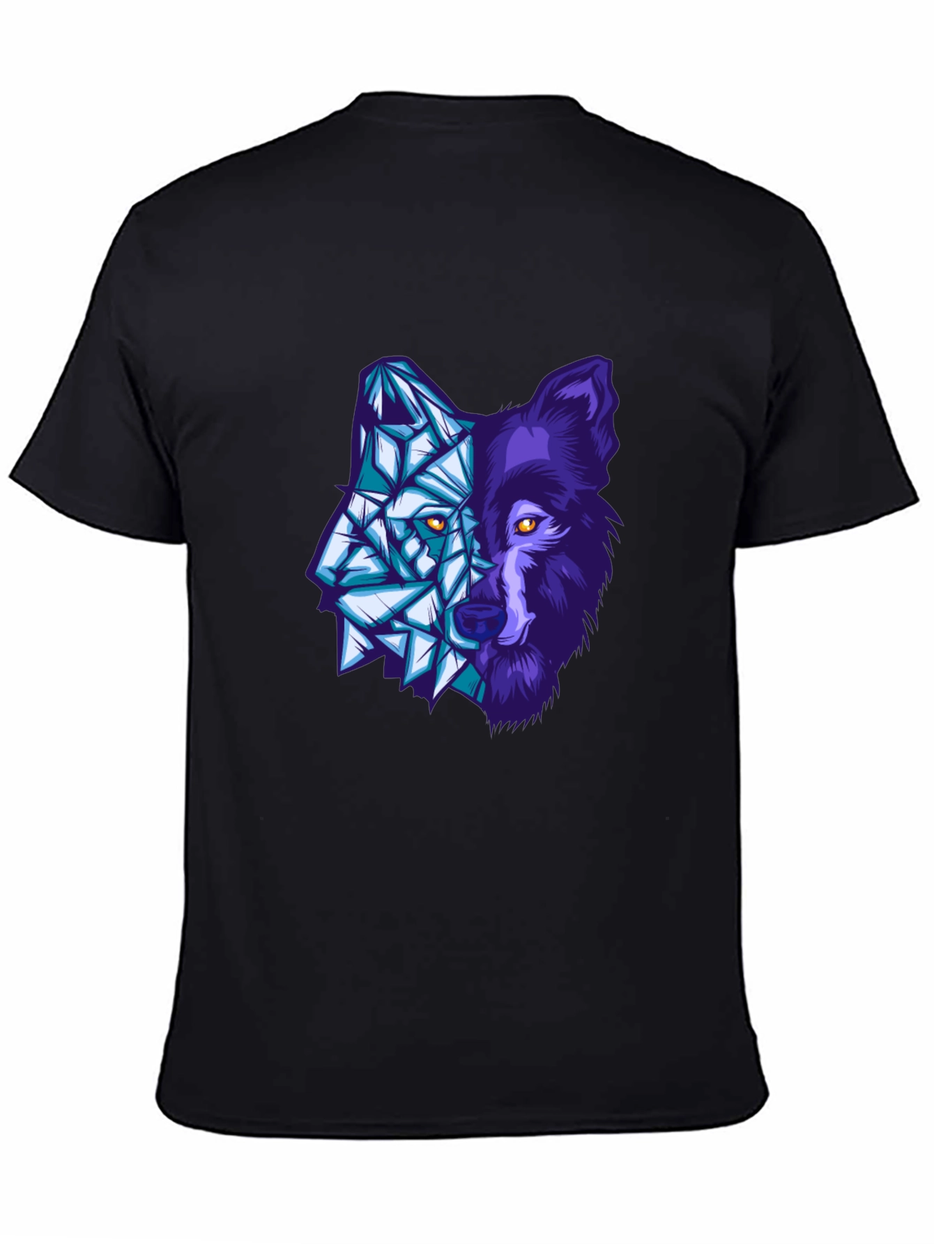 Black Geometric Wolf Graphic Tee - Mens view 4