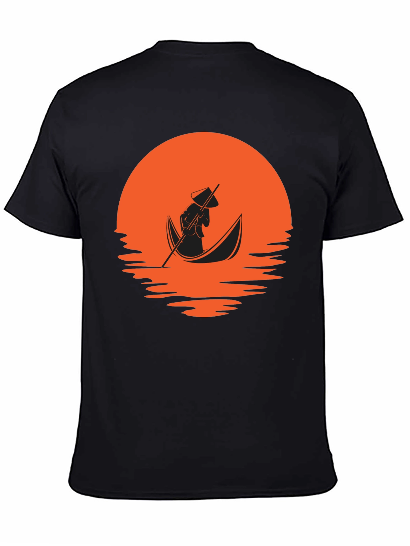 Black Sunset Boat Ride Graphic Tee - Black view 4