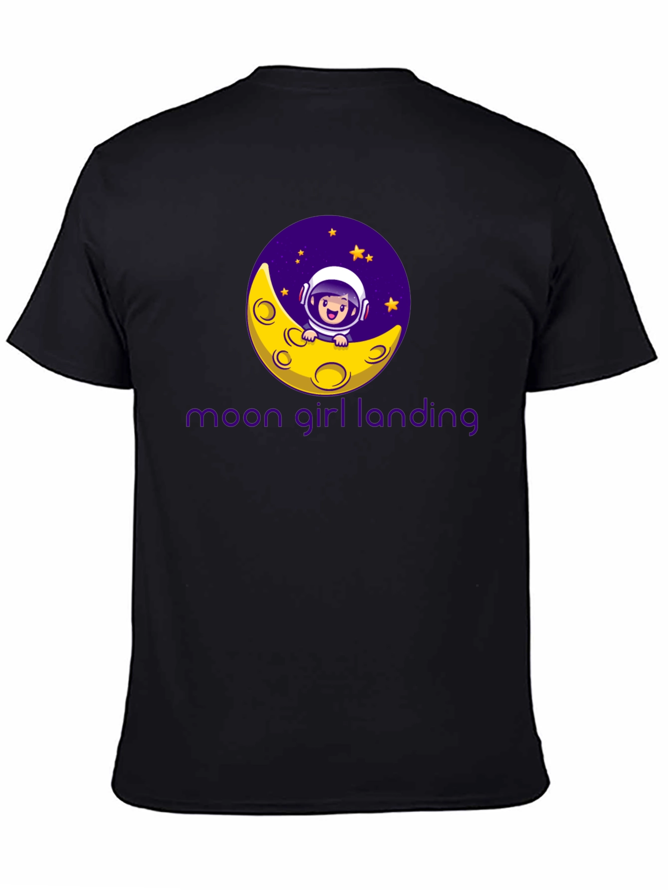 Black Moon Girl Landing Black T-Shirt view 4