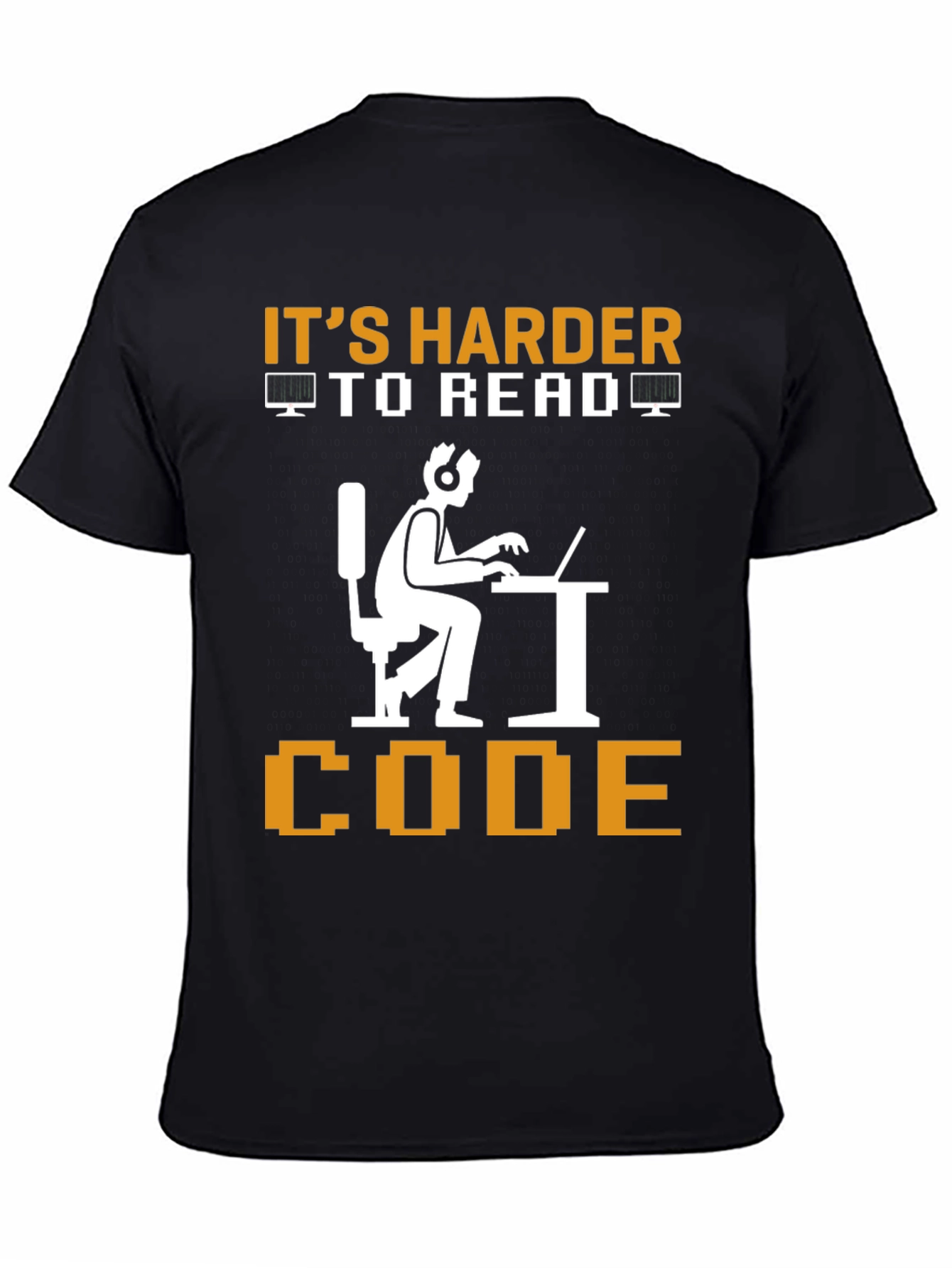 Black It's Harder To Read Code Graphic Tee view 4