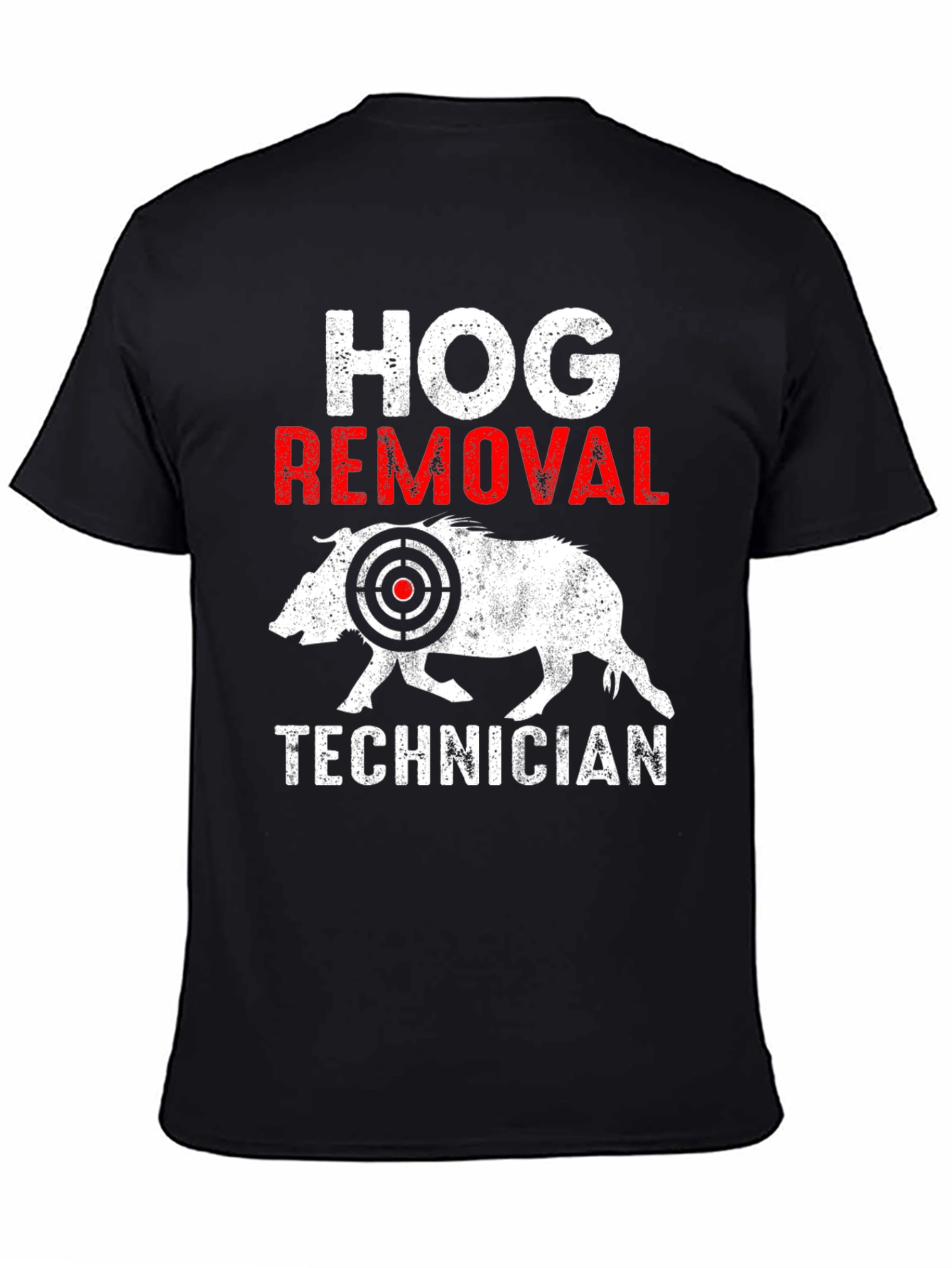 Black Hog Removal Technician T-Shirt view 4