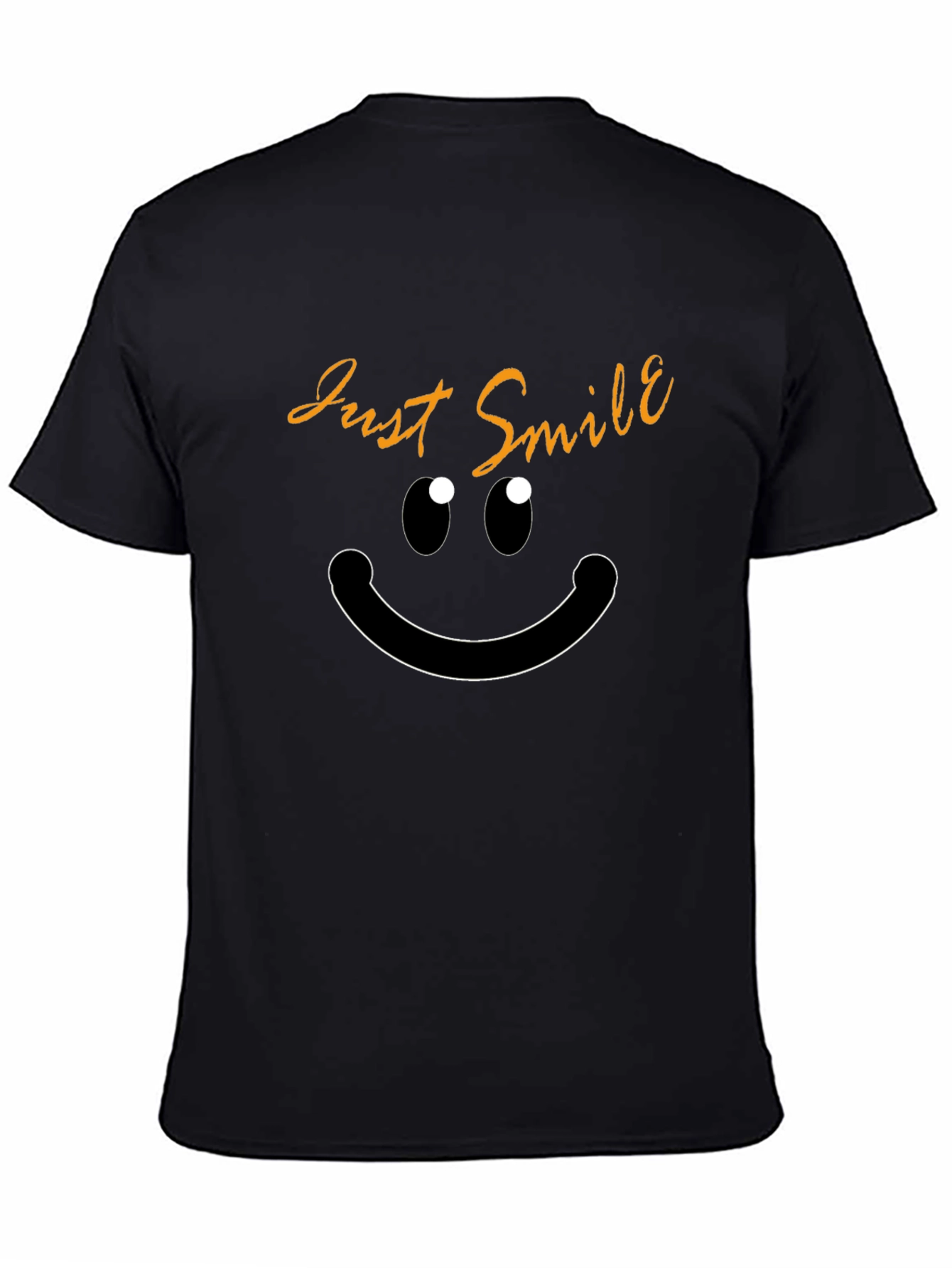 Black Just Smile Graphic T-Shirt - Black Cotton Blend Tee view 4
