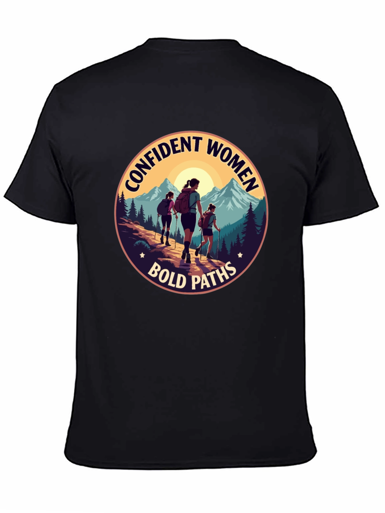 Black Confident Women Bold Paths Graphic T-Shirt view 4