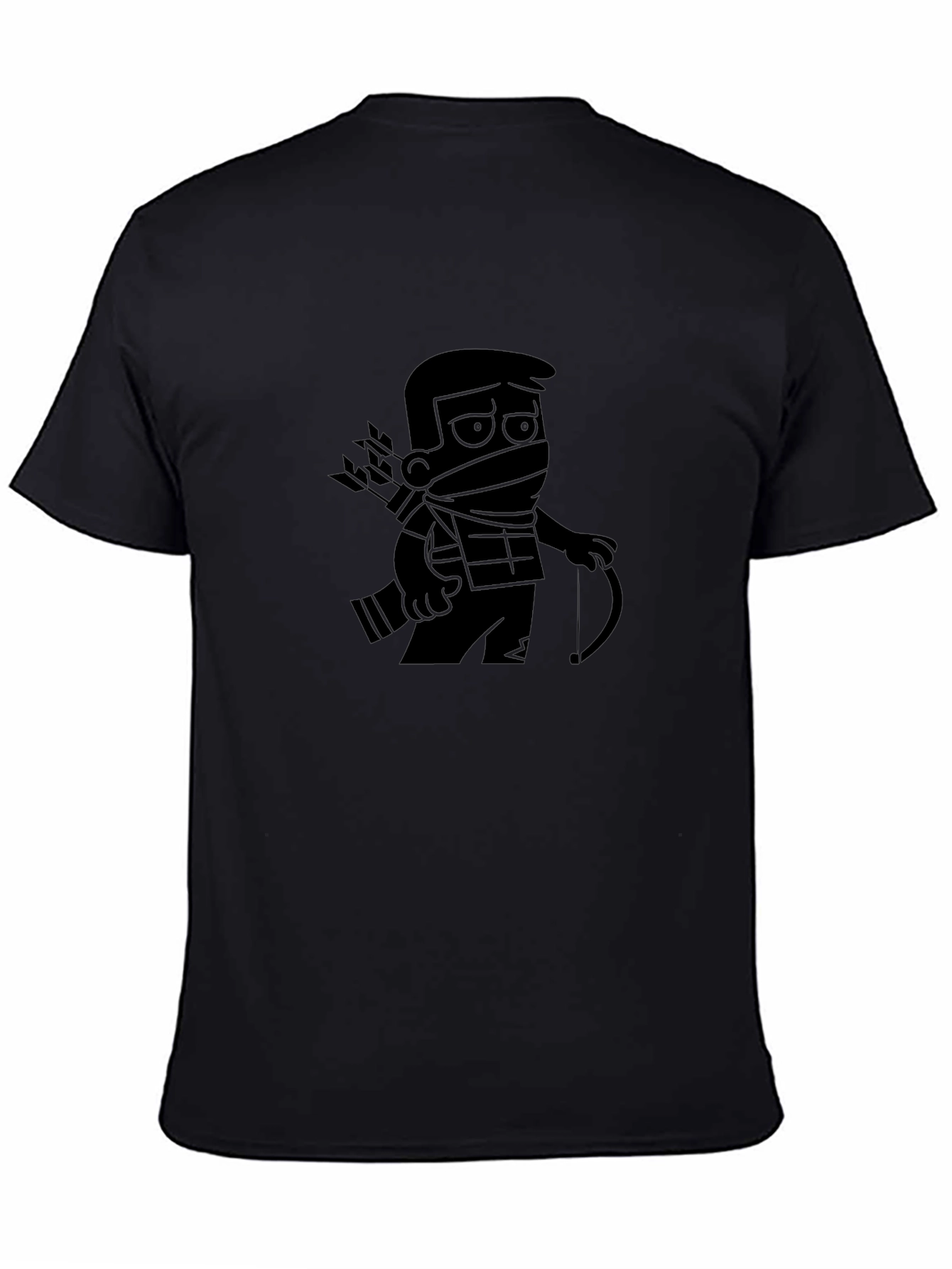 Black Ninja Archer Graphic Tee - Black Cotton Blend T-Shirt view 4