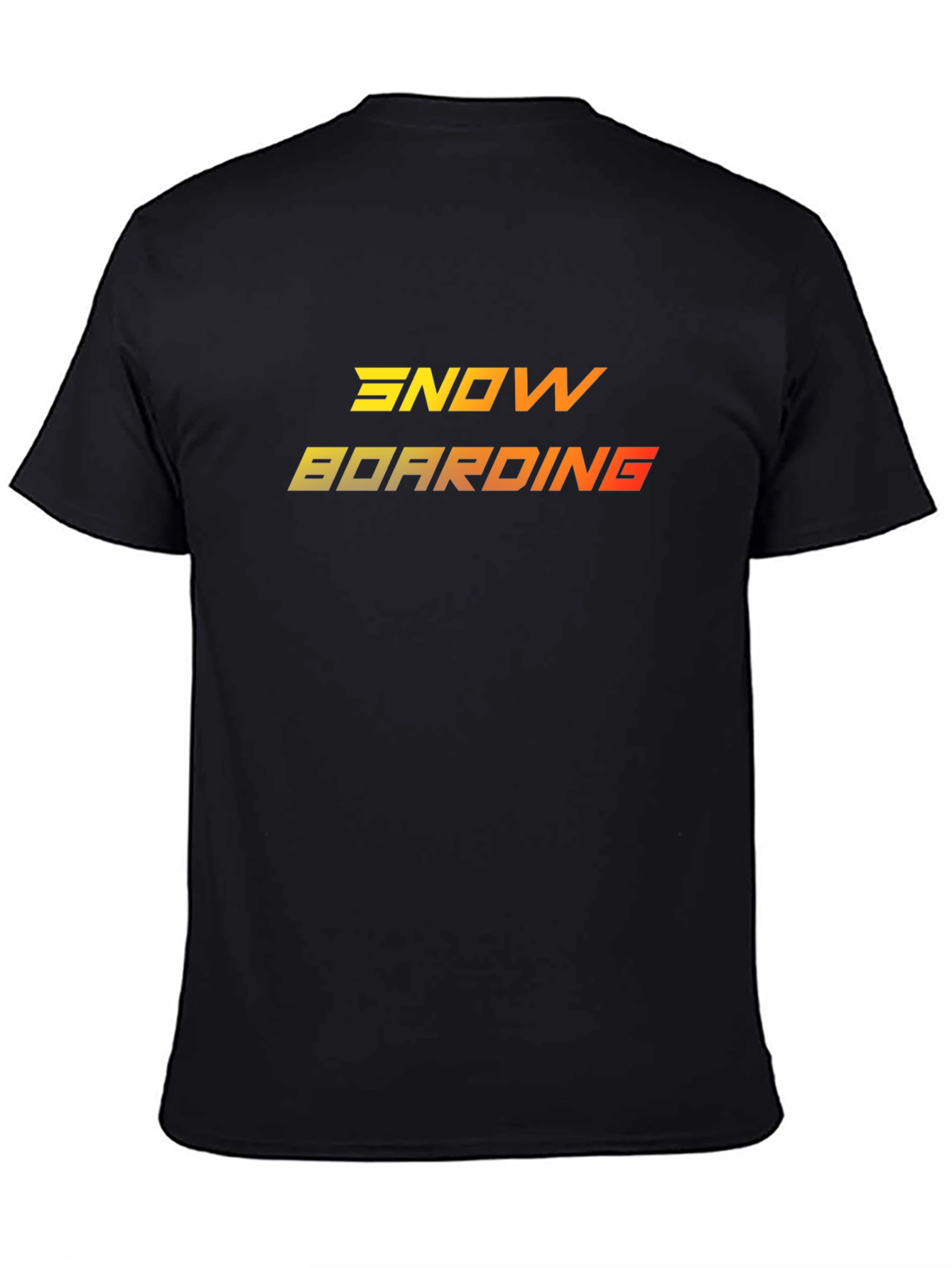Black Snowboarding Graphic Tee - Black Cotton Blend T-Shirt view 4