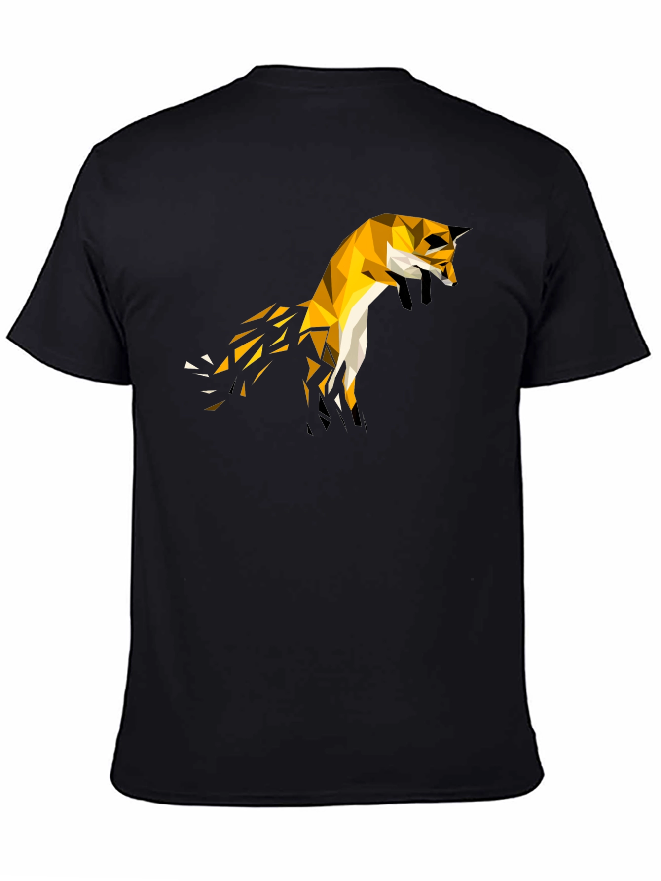 Black Geometric Fox Tee - Modern Graphic T-Shirt view 4