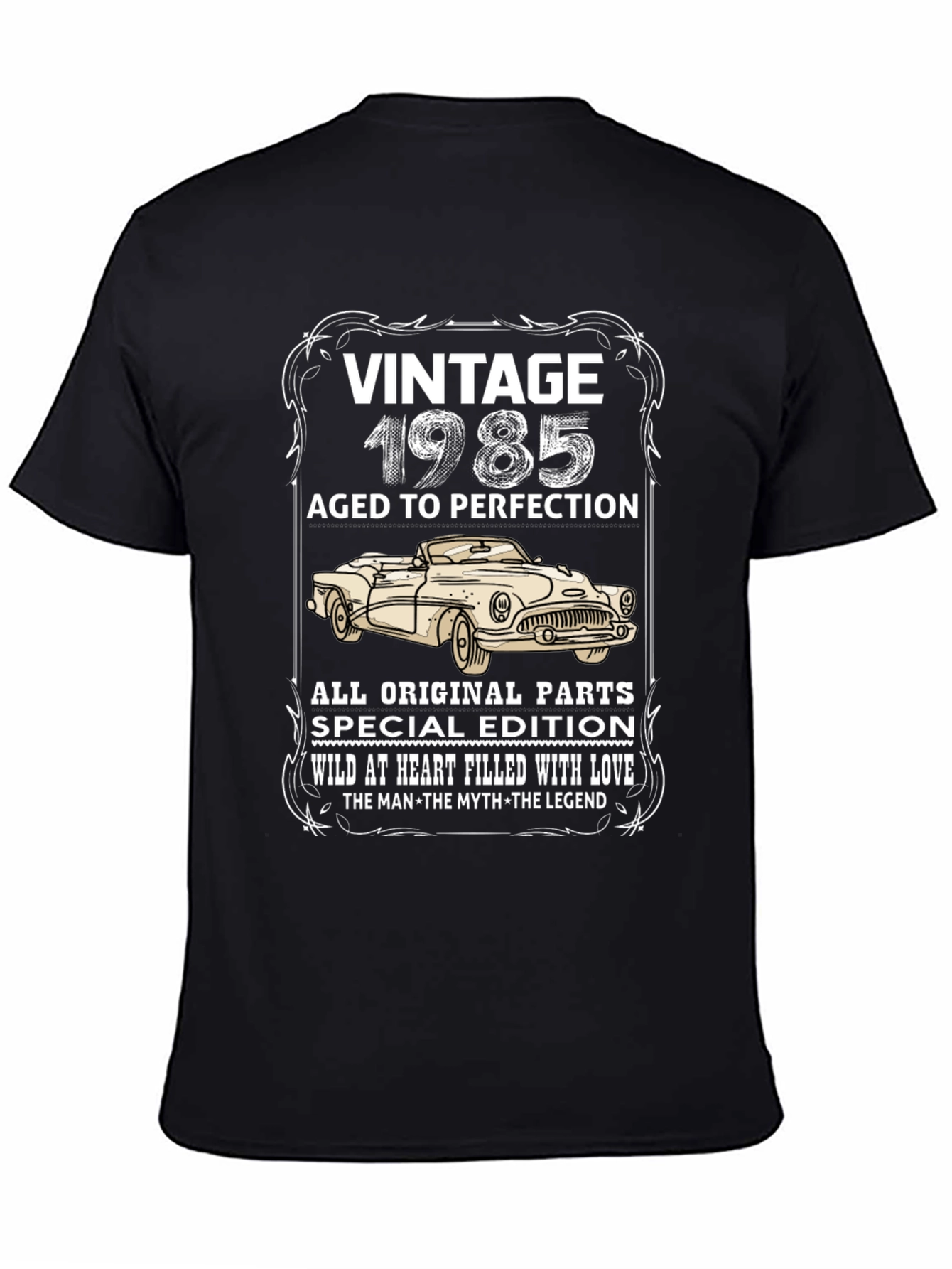 Black Vintage 1985 Aged to Perfection T-Shirt view 4