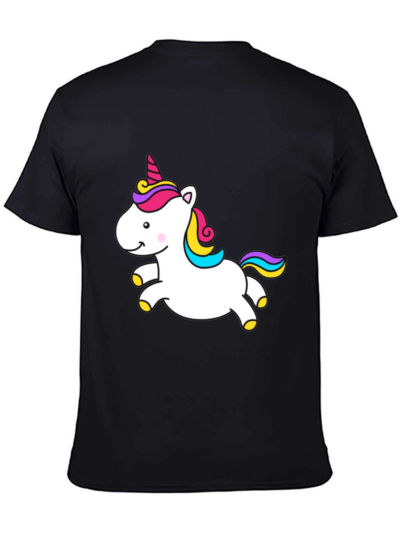 Black Unicorn Graphic Tee - Black Cotton Blend view 4