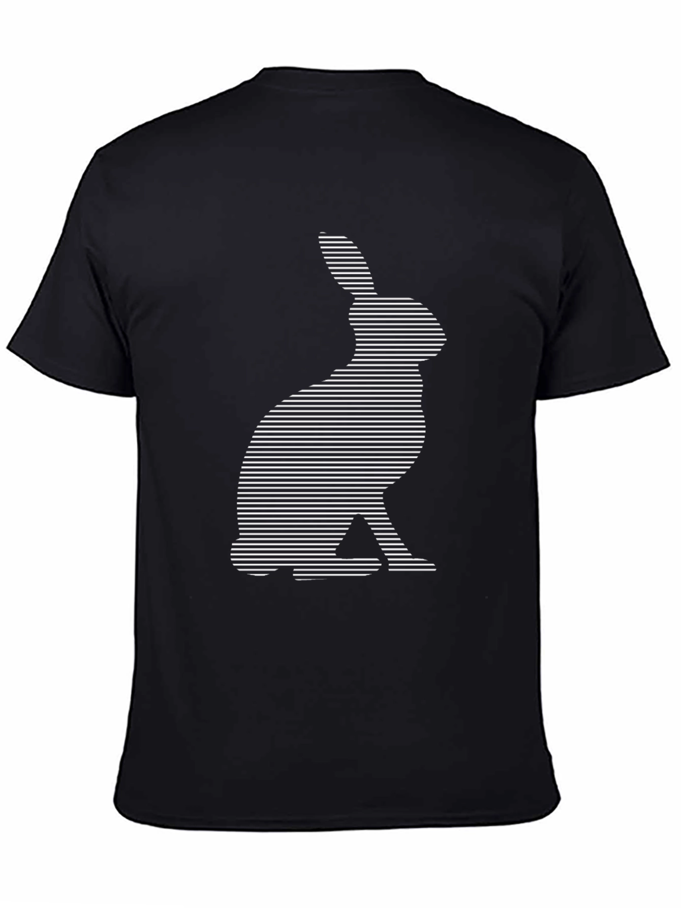 Black Rabbit Striped Graphic T-Shirt - Modern Style view 4