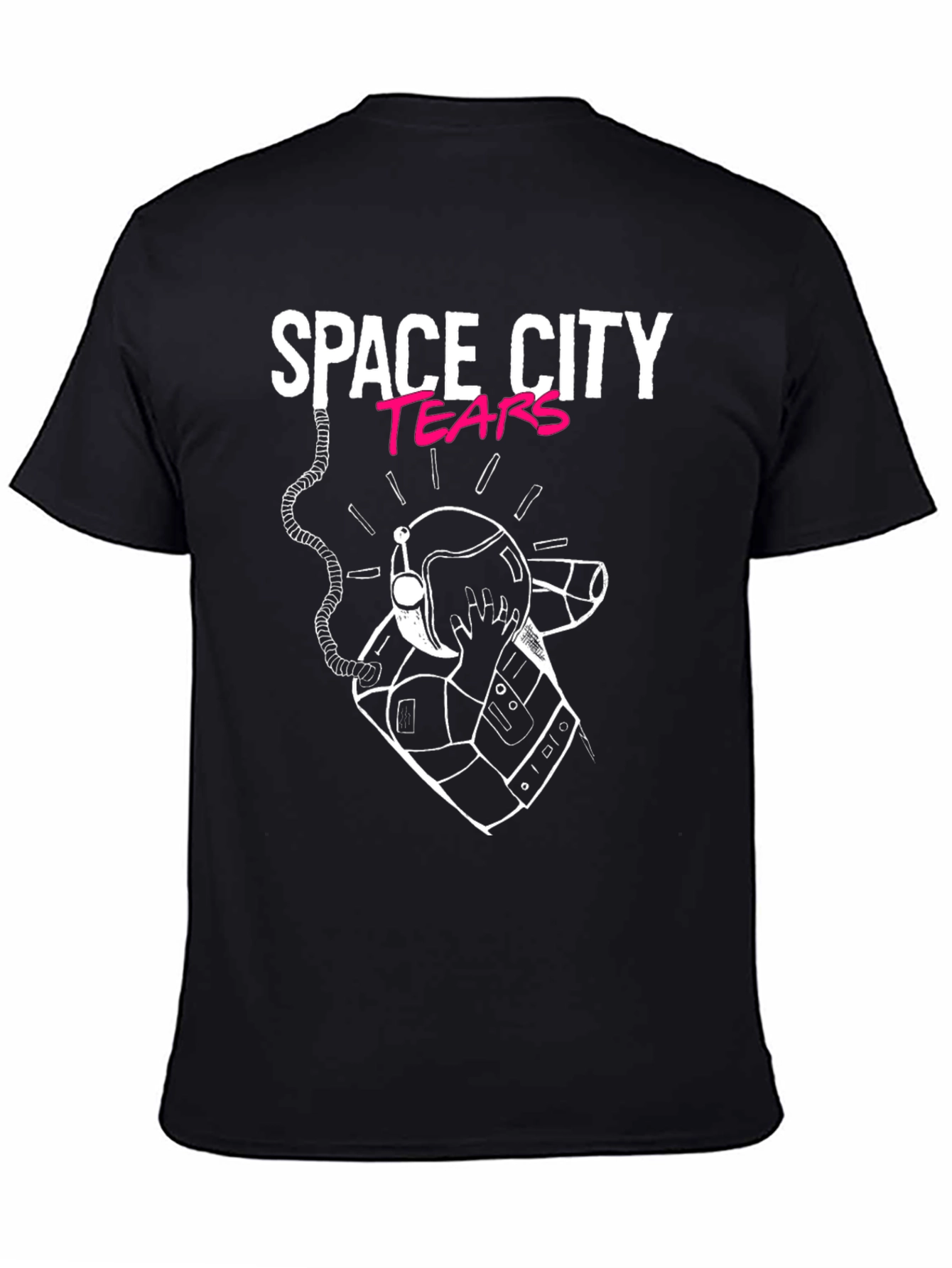 Black Space City Tears Graphic Black T-Shirt view 4