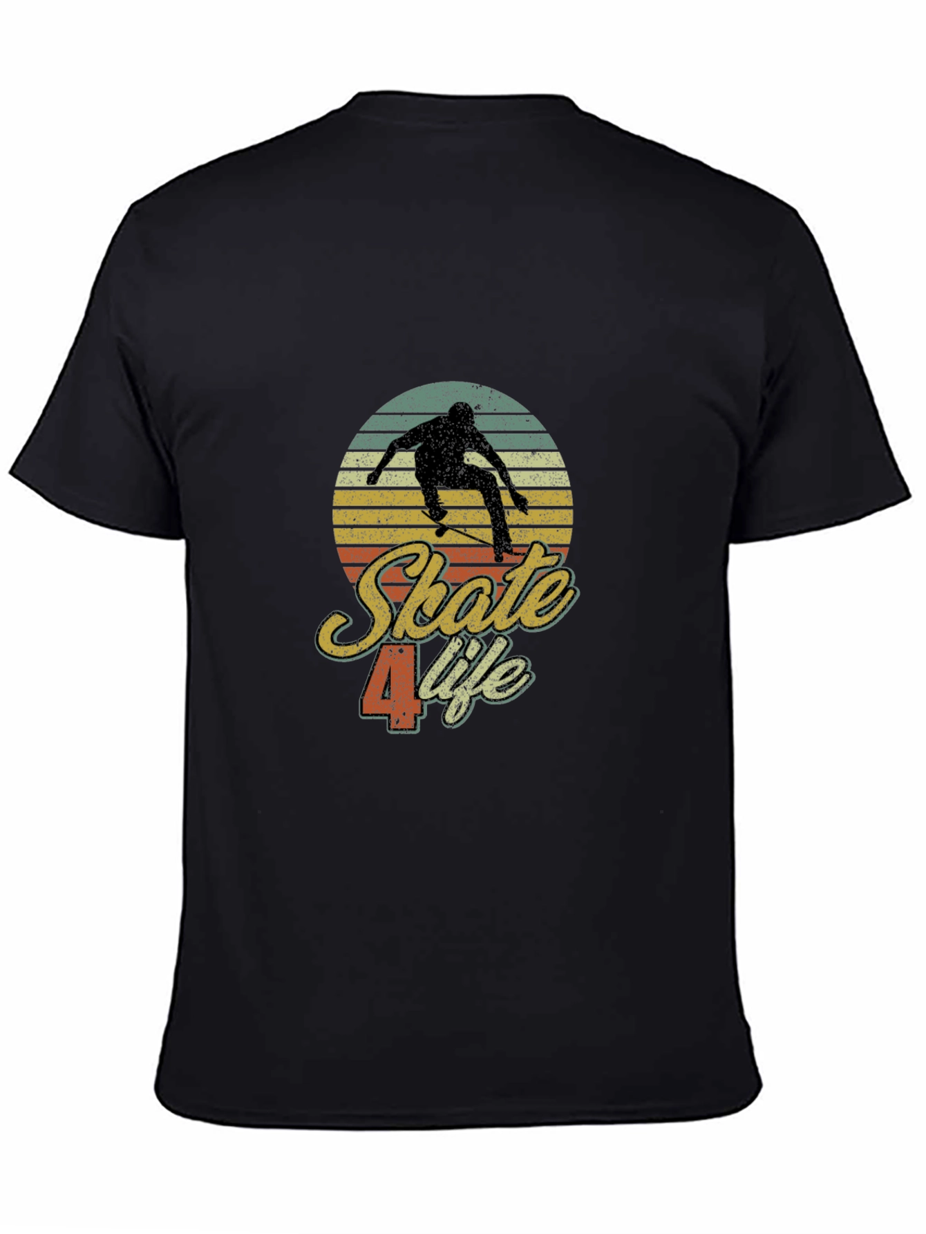 Black Skate 4 Life Retro Graphic Tee view 4
